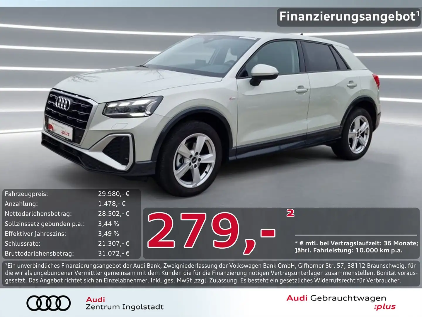 Audi Q2 30 TFSI S line NAVI+ MATRIX KAM. PDC+ Silber - 1