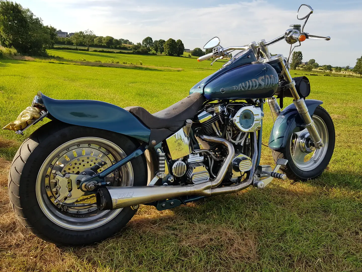 Harley-Davidson Custom Bike Softail Custon Azul - 2