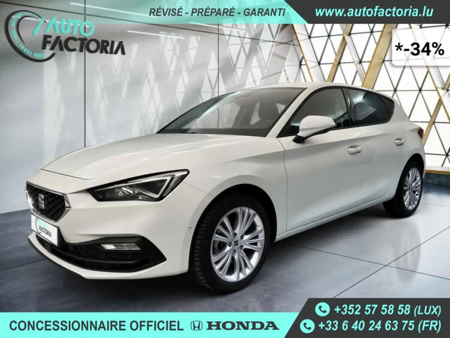 SEAT Leon -34% 1.5 eTSI 150cv BVA7 +MIRRORLINK+CAM+Options Beige - 1