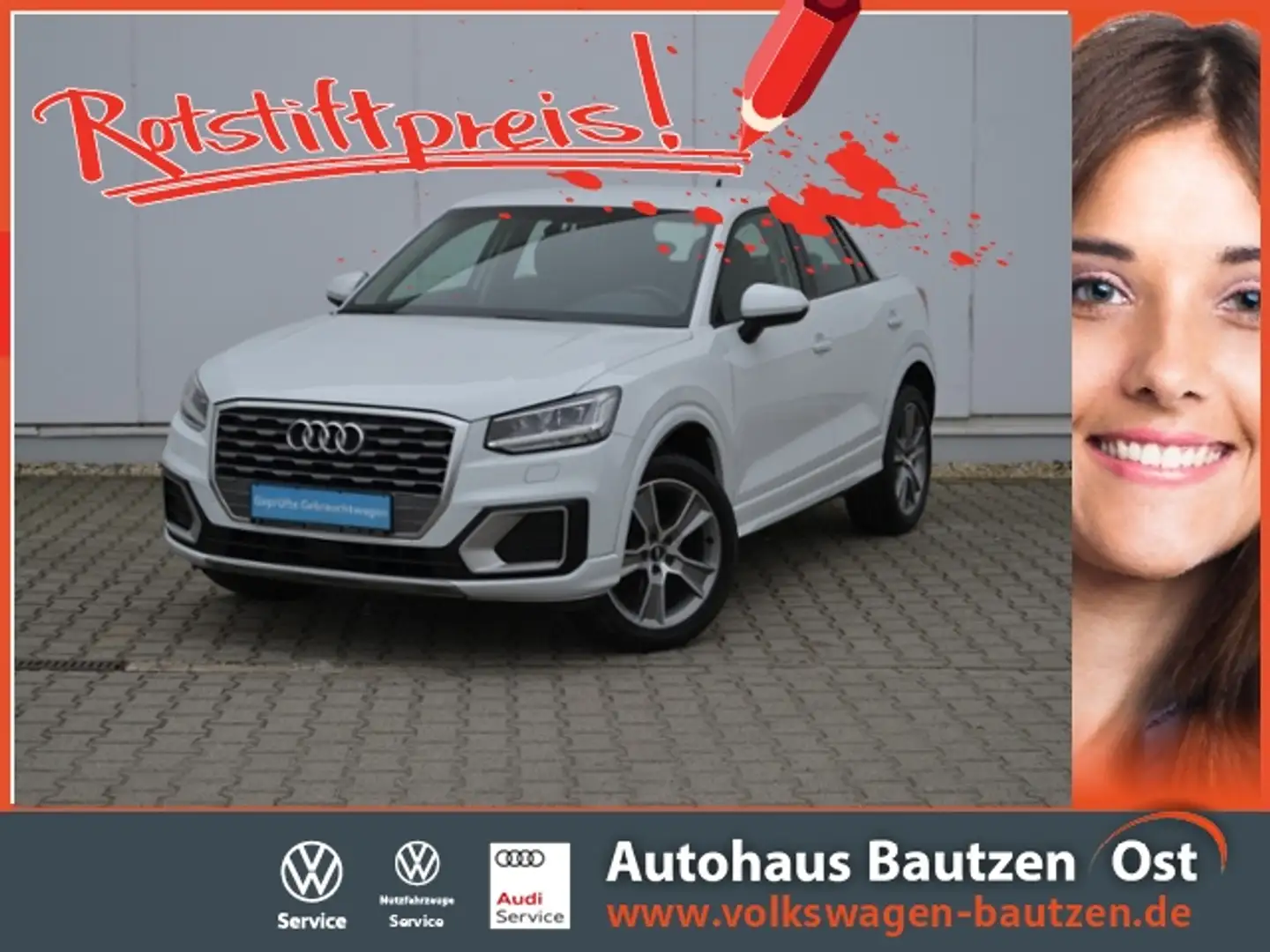 Audi Q2 Sport 30 TFSI LED/18-ZOLL/NAVI+SOUND/GRA/APS/CLIM Weiß - 1