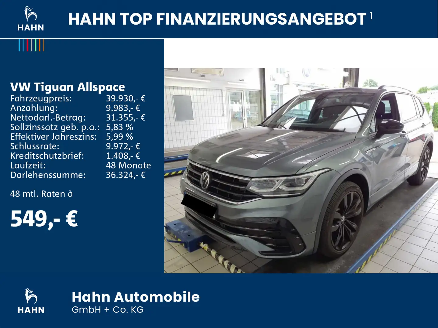 Volkswagen Tiguan Allspace 2.0TSI DSG R-Line 4Motion AHK Pa Grau - 2