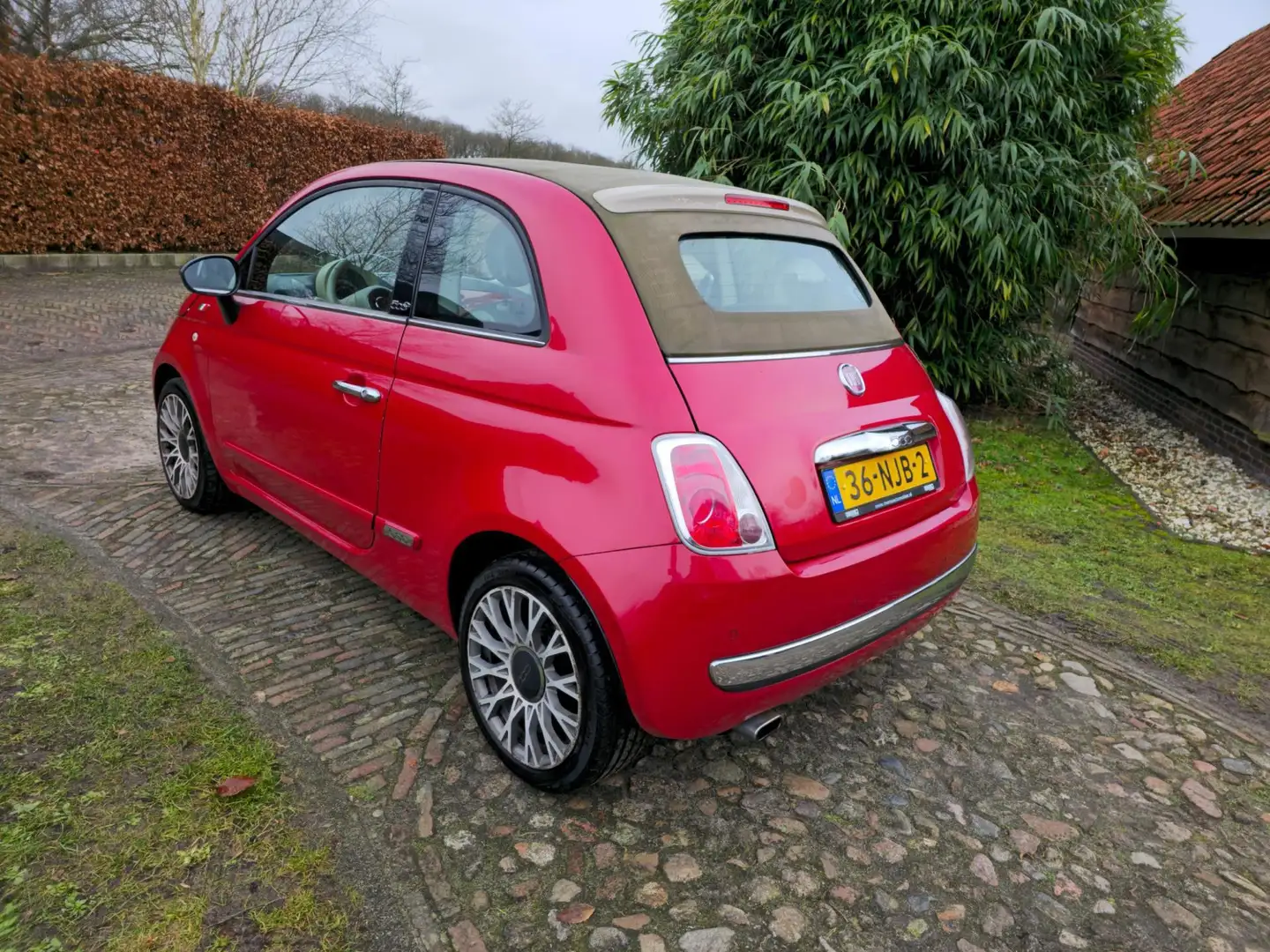 Fiat 500C 1.2 Lounge-CABRIOLET-AUTOMAAT- Czerwony - 2