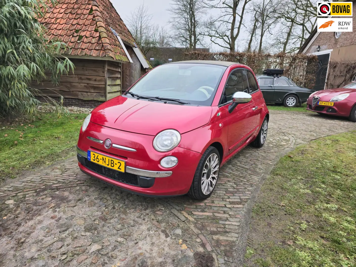 Fiat 500C 1.2 Lounge-CABRIOLET-AUTOMAAT- Czerwony - 1