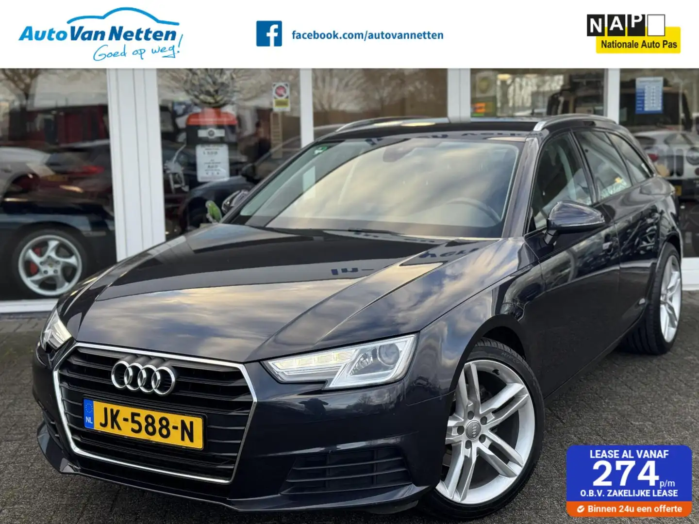 Audi A4 Avant 2.0 TFSI 190pk AUTOMAAT,ultra Pro Line Sprin Blauw - 1