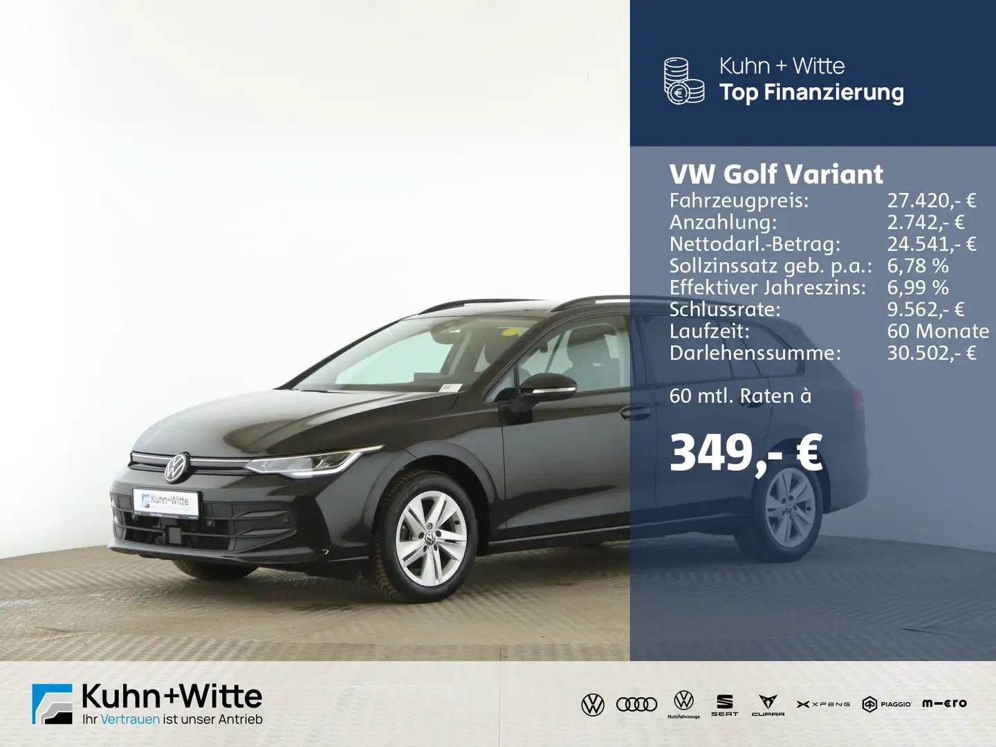 Volkswagen Golf Variant Golf VIII Variant 1.5 eTSI Life *AHK*ACC*Navi*LE Nero - 1