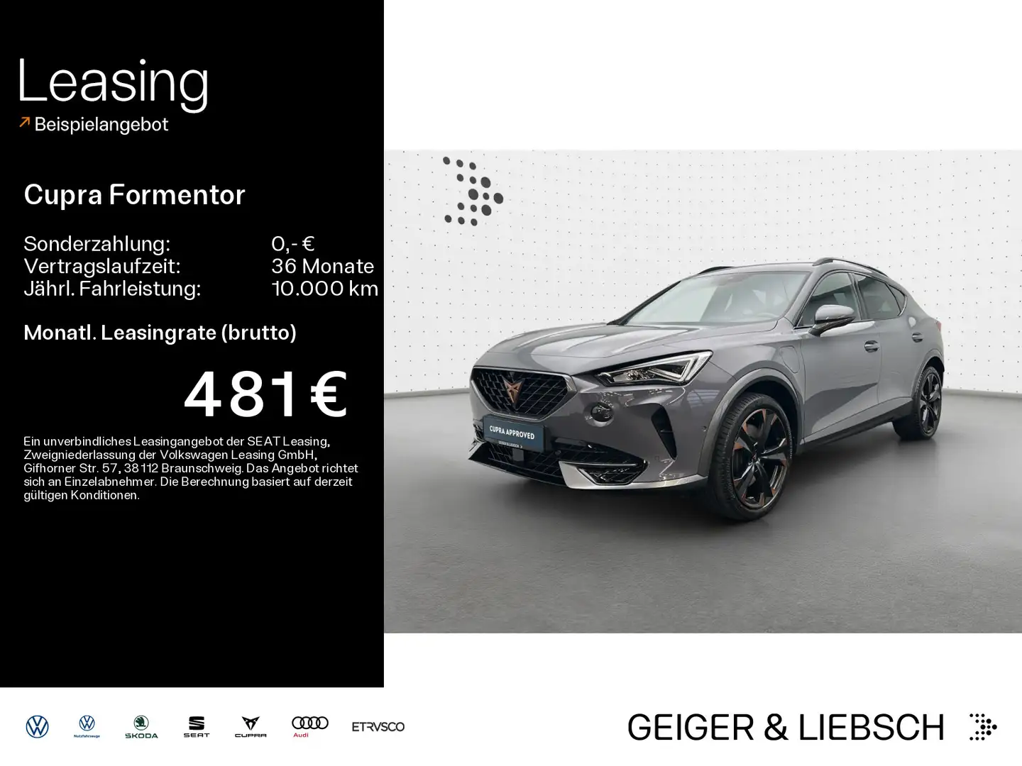 CUPRA Formentor 1.4 e-Hybrid VZ*LED*AHK*KAMERA*PDC*SHZ Grau - 1
