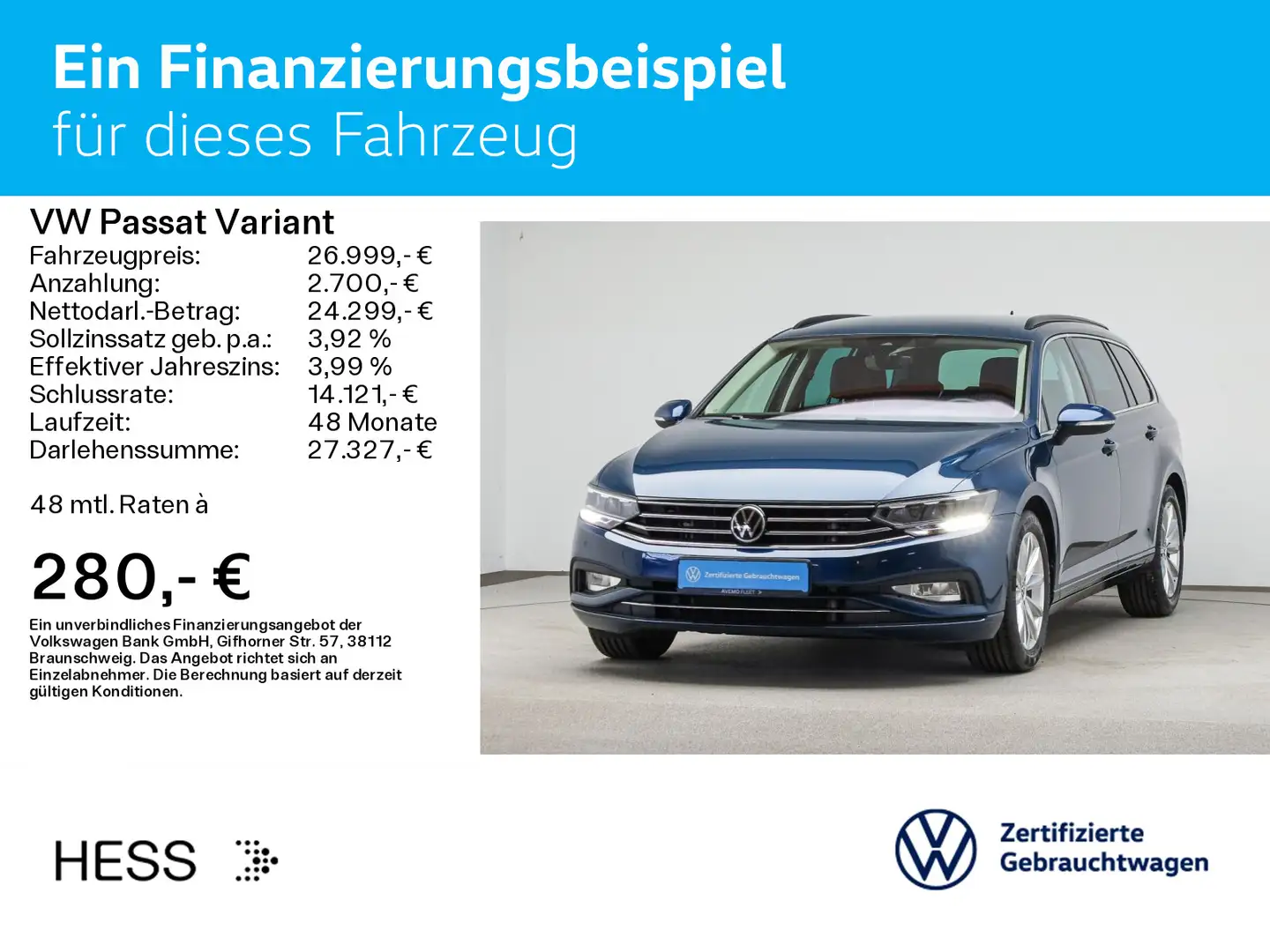 Volkswagen Passat Variant 2.0 TDI 4Motion DSG BUSINESS*LED* Blau - 2