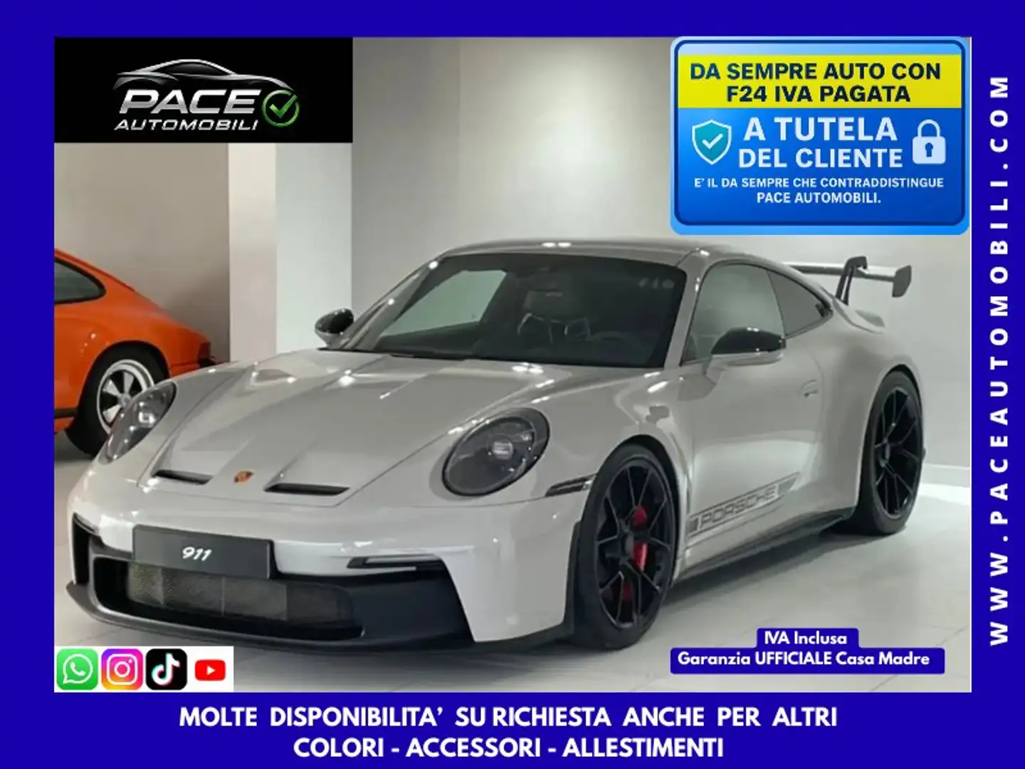 Porsche 992 IVA ESPOSTA 911 GT3 CLUBSPORT SPORT CHRONO GESSO Grigio - 1