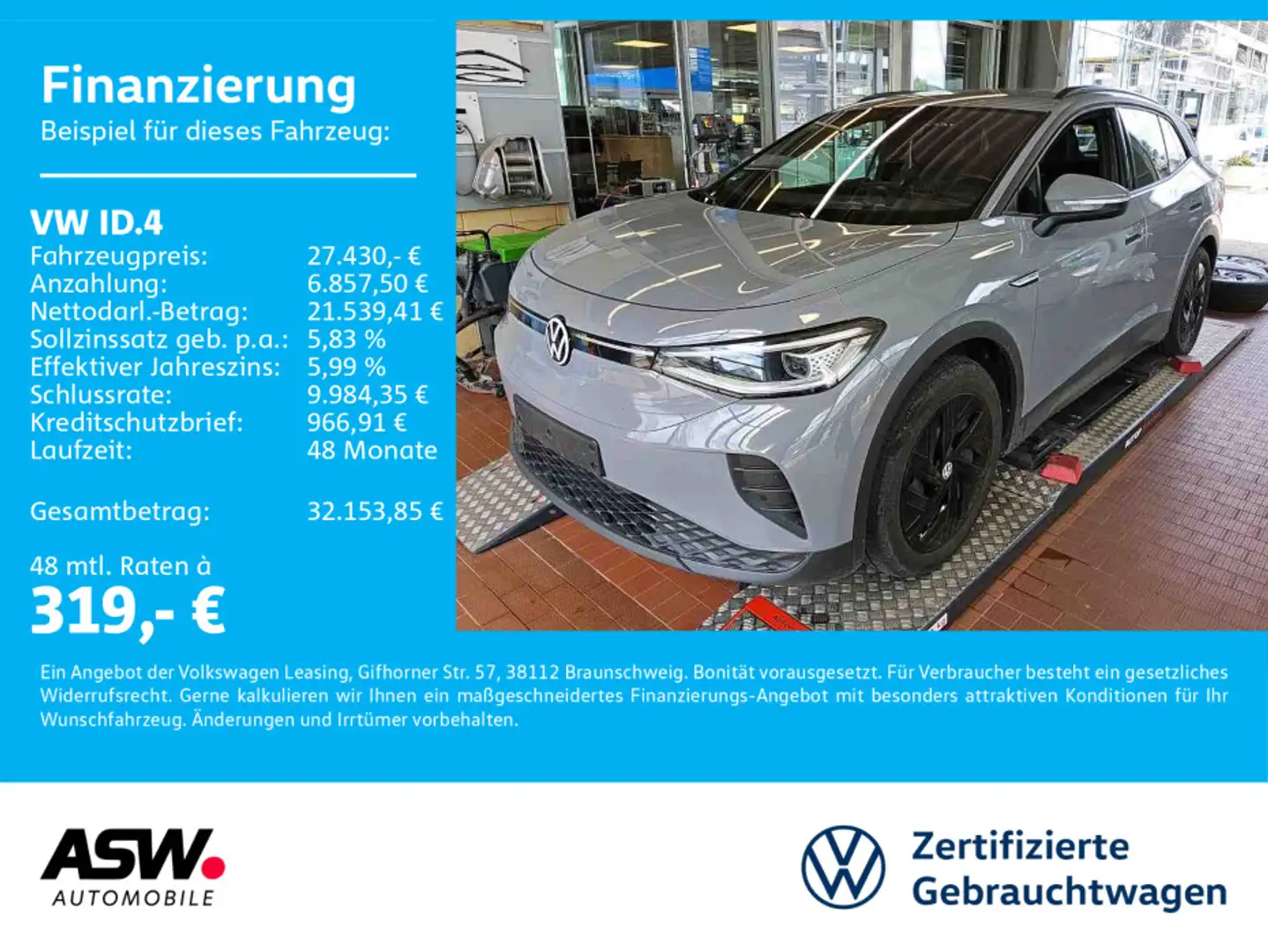 Volkswagen ID.4 Pro Performance LED Navi RFK Wärmepumpe AHK Grau - 1
