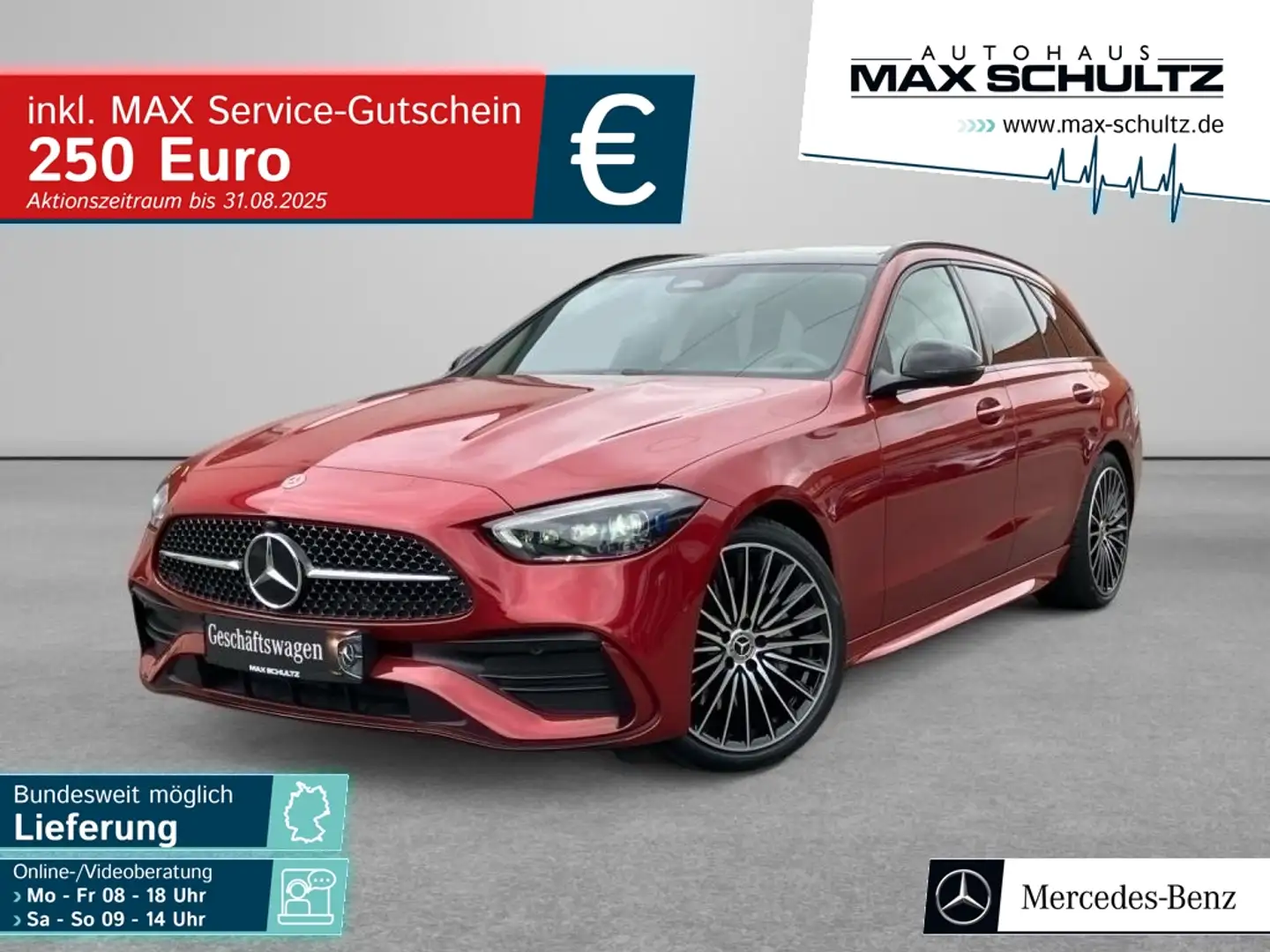 Mercedes-Benz C 220 d T AMG*NIGHT*AHK*PANO*DISTR*MEMORY*19Zoll Rot - 1