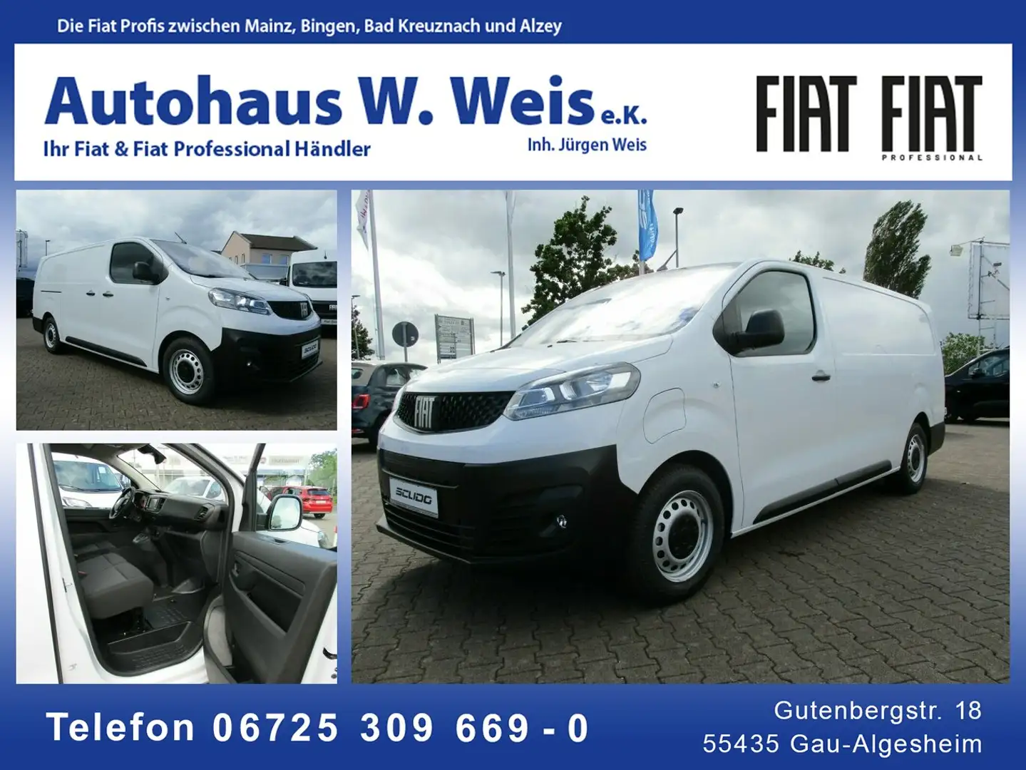 Fiat Scudo E Kastenwagen L3 75kW/h Fehér - 1