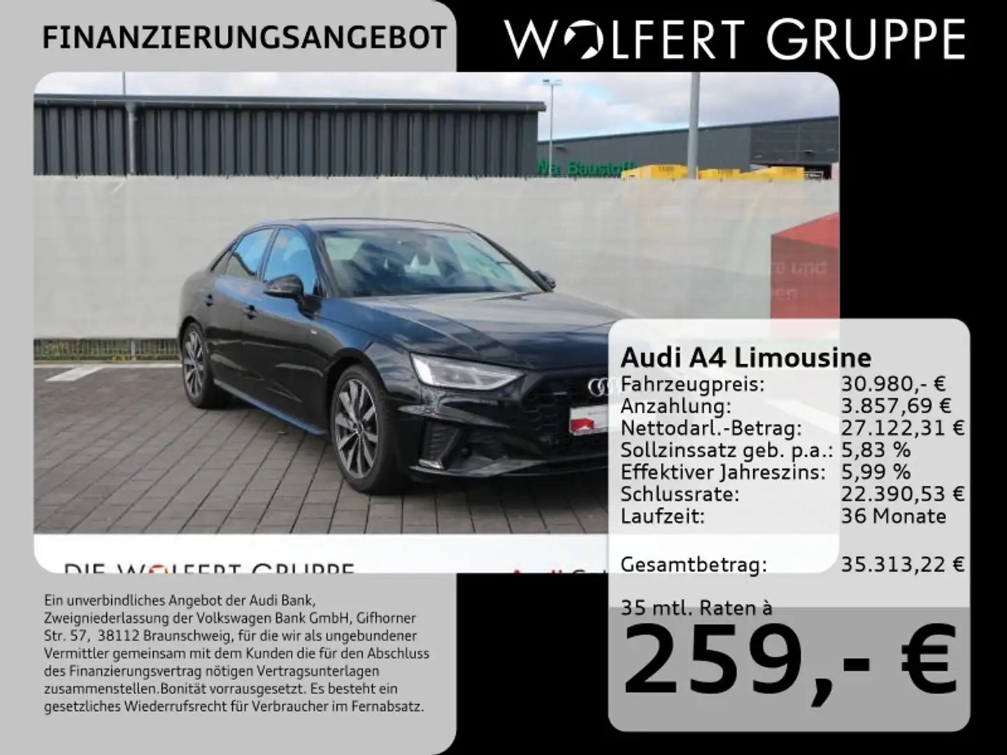 Audi A4 S line 40 TFSI quattro S tronic SHZ Noir - 1