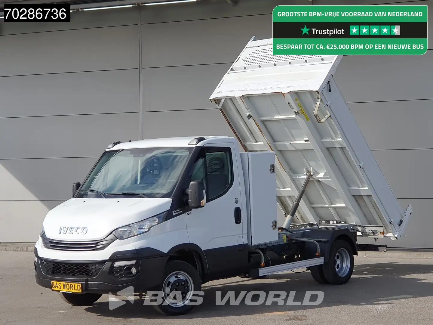 Iveco Daily 35C18 3.0L Automaat Kipper met Kist Dubbellucht 3, Wit - 1