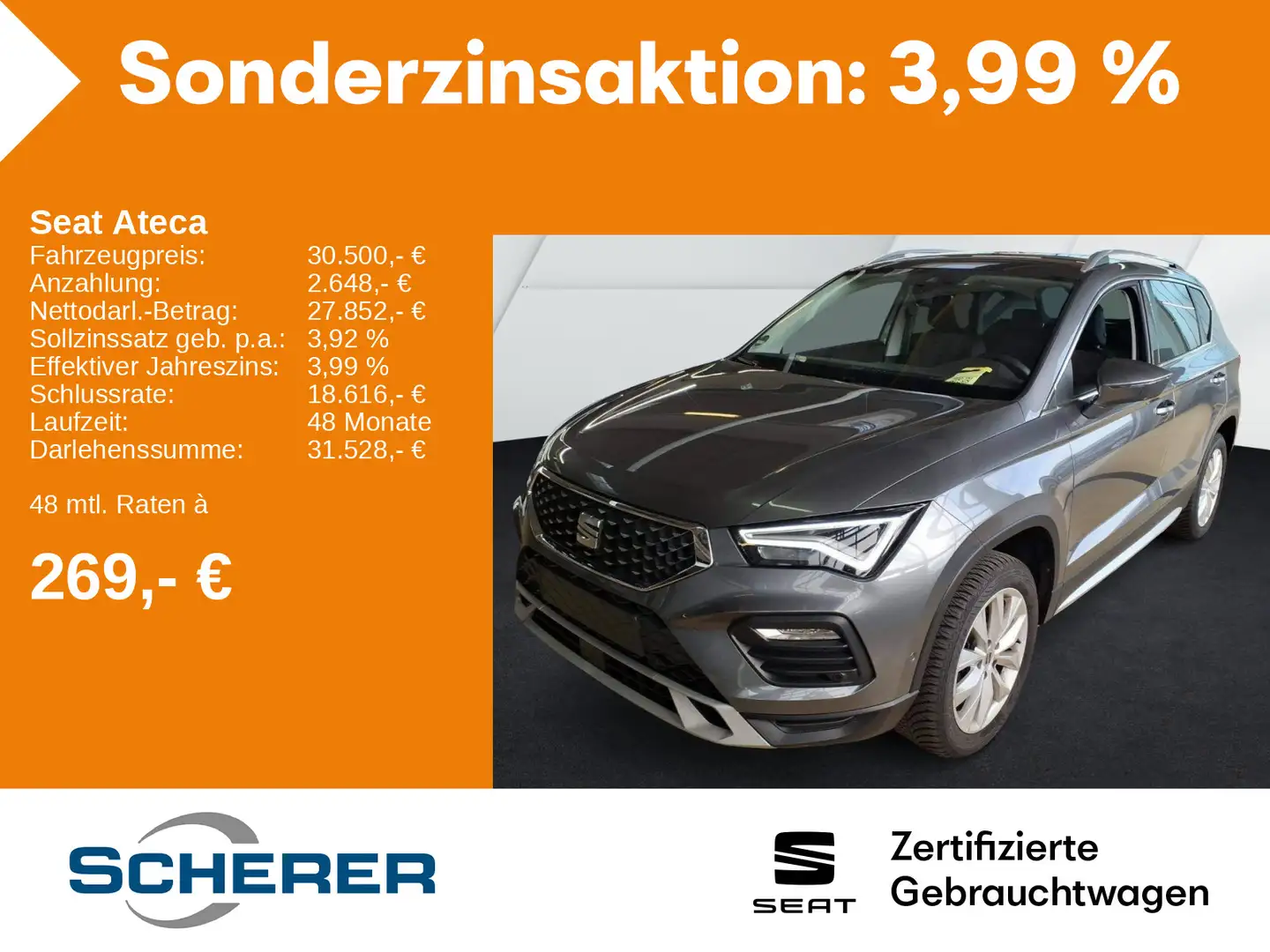 SEAT Ateca Xperience 1.5 TSI DSG AHK Navi Easy Open A Grijs - 1