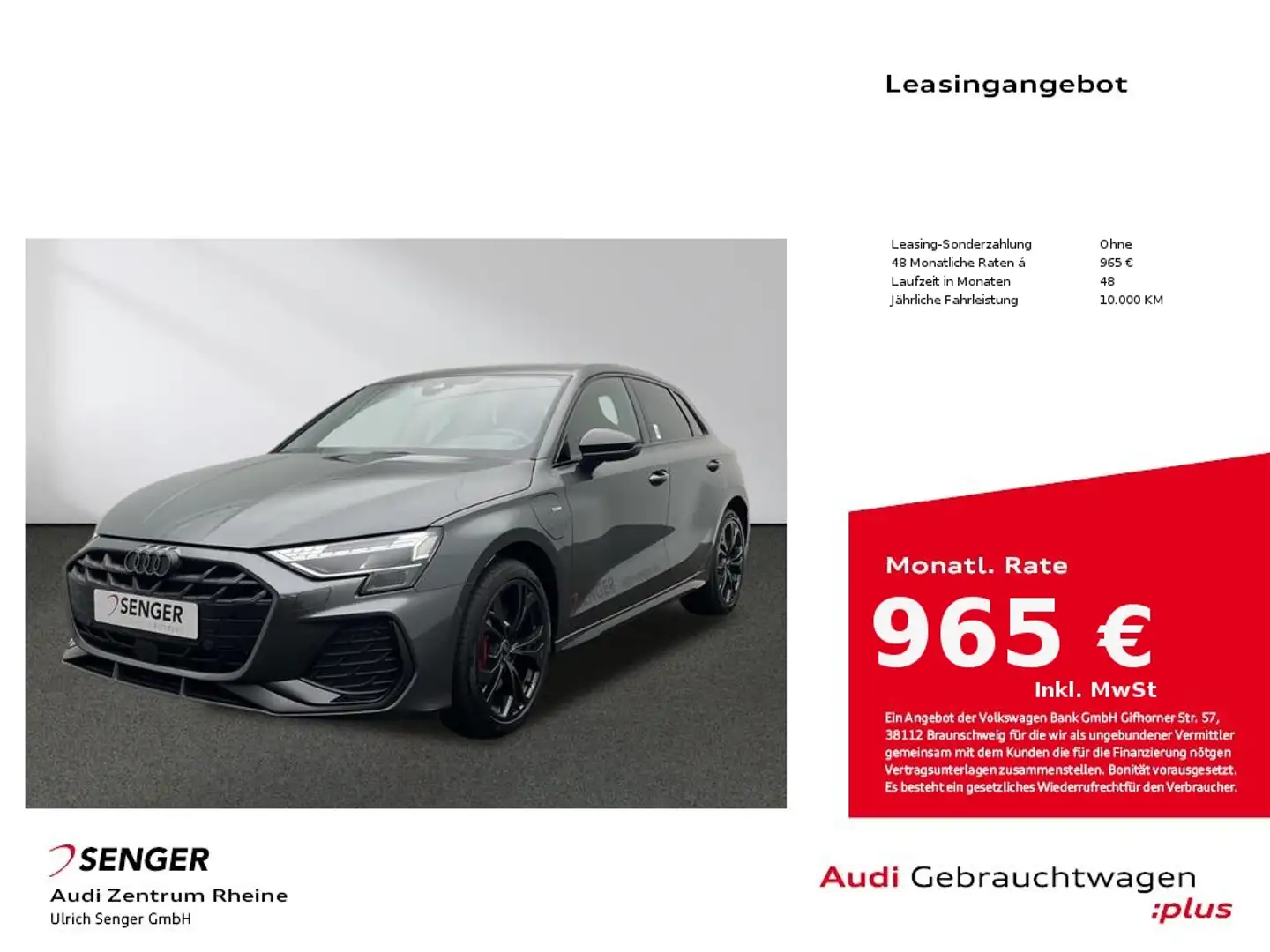 Audi A3 S line 45 TFSI e Komfortpaket plus Gris - 1