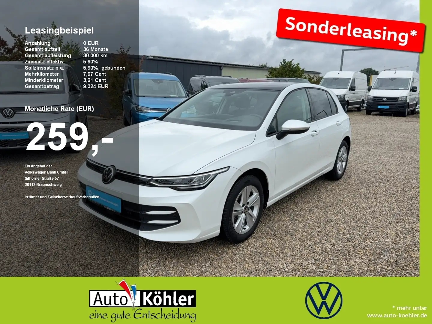Volkswagen Golf Life TSi ergoActive Fahrersitz / Schiebedach Weiß - 1