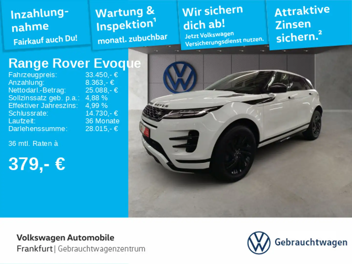 Land Rover Range Rover Evoque 2.0 D165 Mild-Hybrid Evoque R Weiß - 1