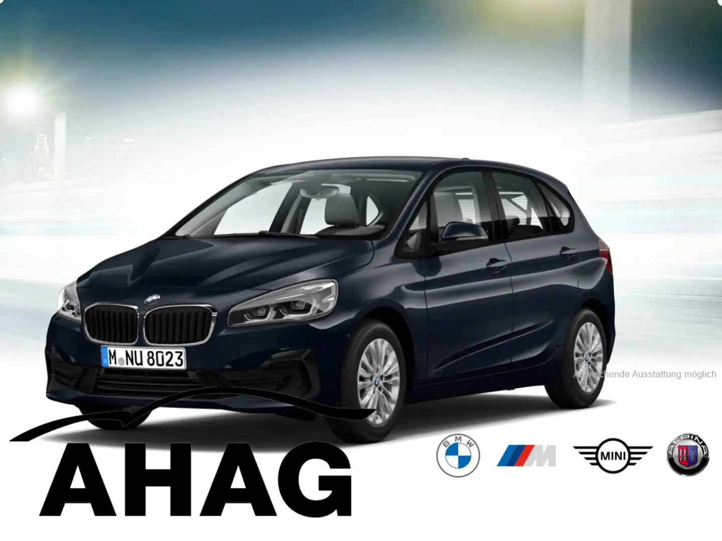 BMW 218 d Active Tourer Advantage Sport Aut. AHK PDC Blau - 2