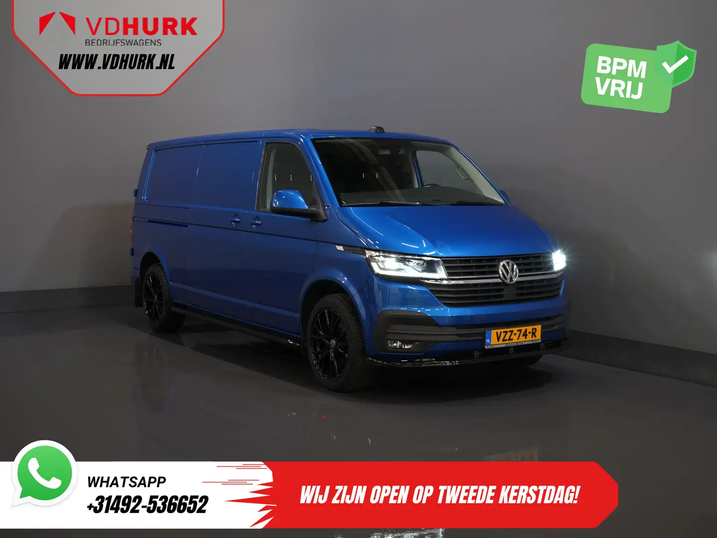 Volkswagen T6.1 Transporter 2.0 TDI 150 pk L2 DSG Aut. Highline BPM VRIJ! Adap Blauw - 1