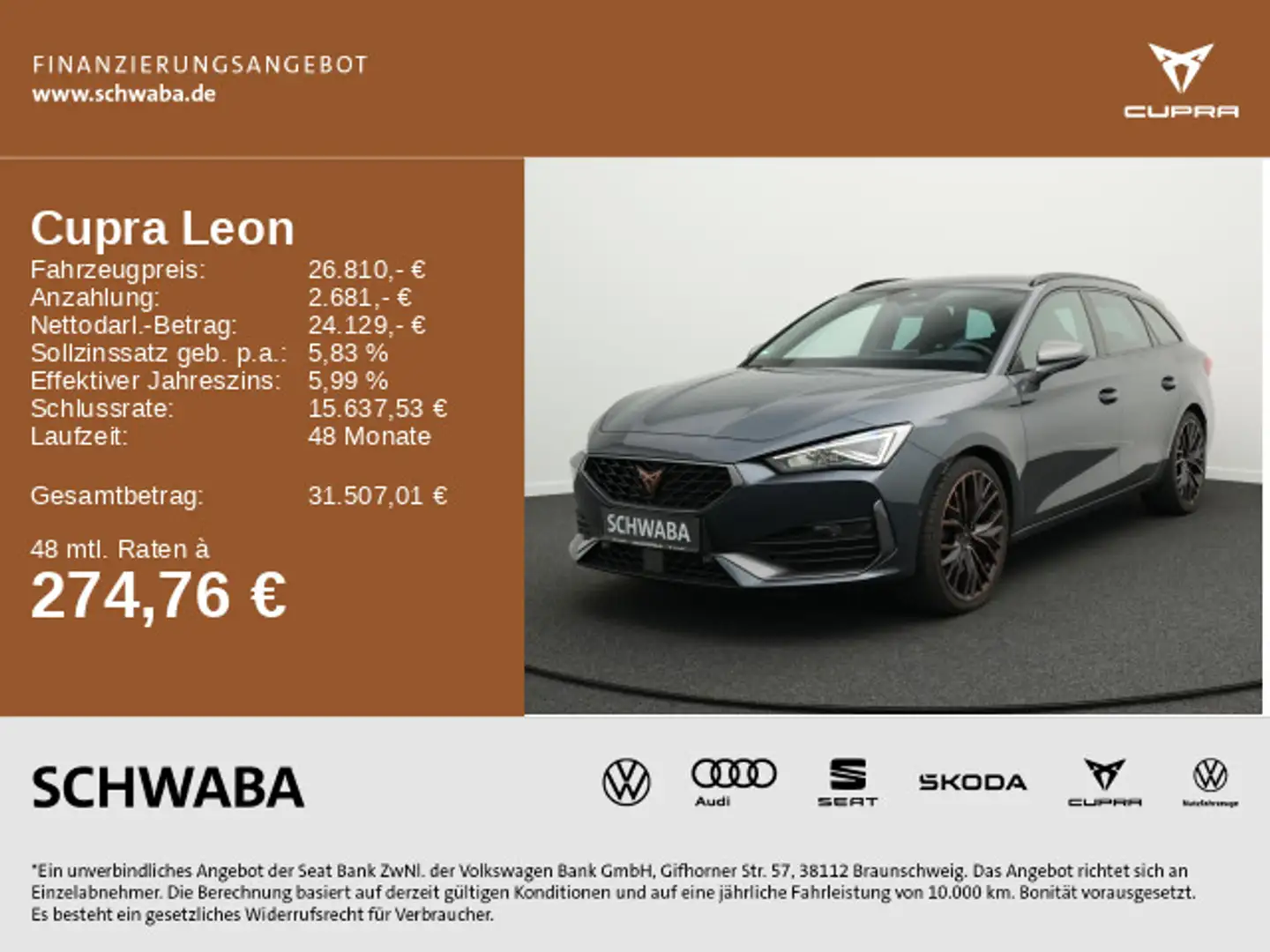 CUPRA Leon Sportstourer 2.0 TSI LED*VIRTUAL*Beats*19" Сірий - 1