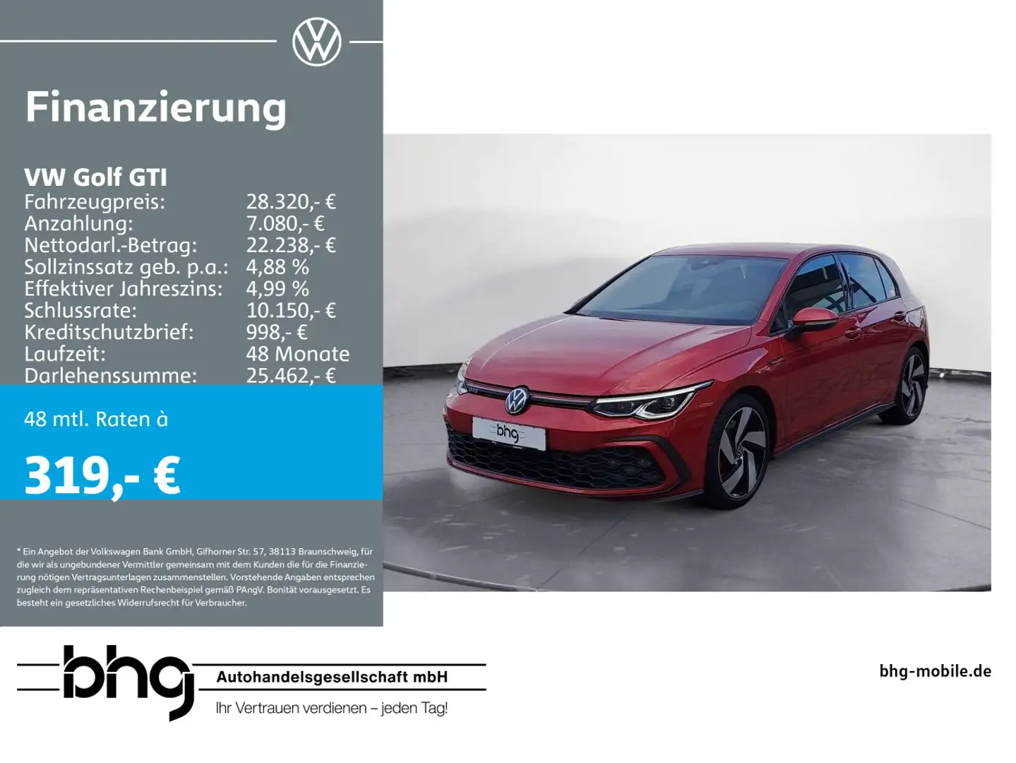 Volkswagen Golf GTI 2.0 TSI DSG Rot - 1