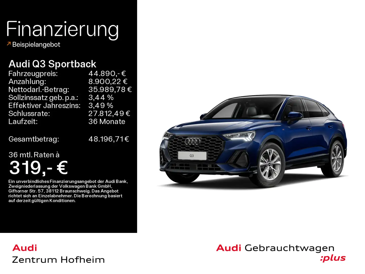 Audi Q3 35 TDI S line S tro*Pano*LED*Virtua Bleu - 1