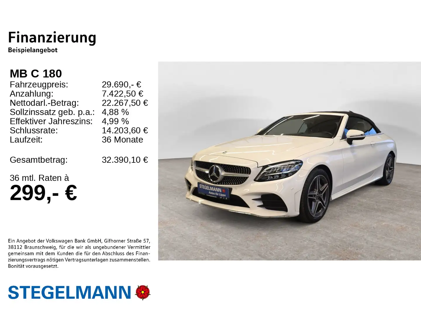 Mercedes-Benz C 180 Cabrio Aut. AMG-Line *AHK*LED*Navi* Biały - 2