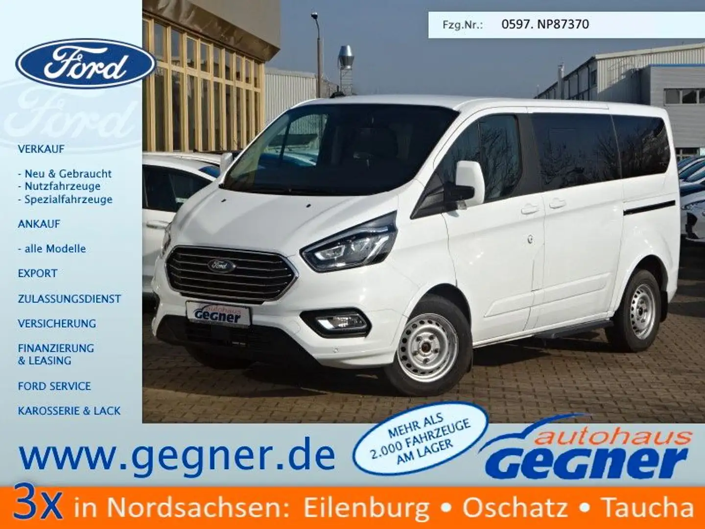 Ford Tourneo Custom 150PS Titanium Standheizung AHK Blanc - 1