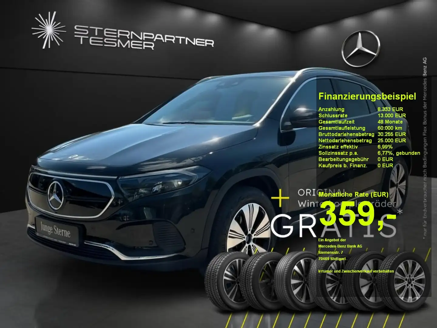 Mercedes-Benz EQA 350 4M Progressive Mbux Kamera Tempomat LED Schwarz - 1