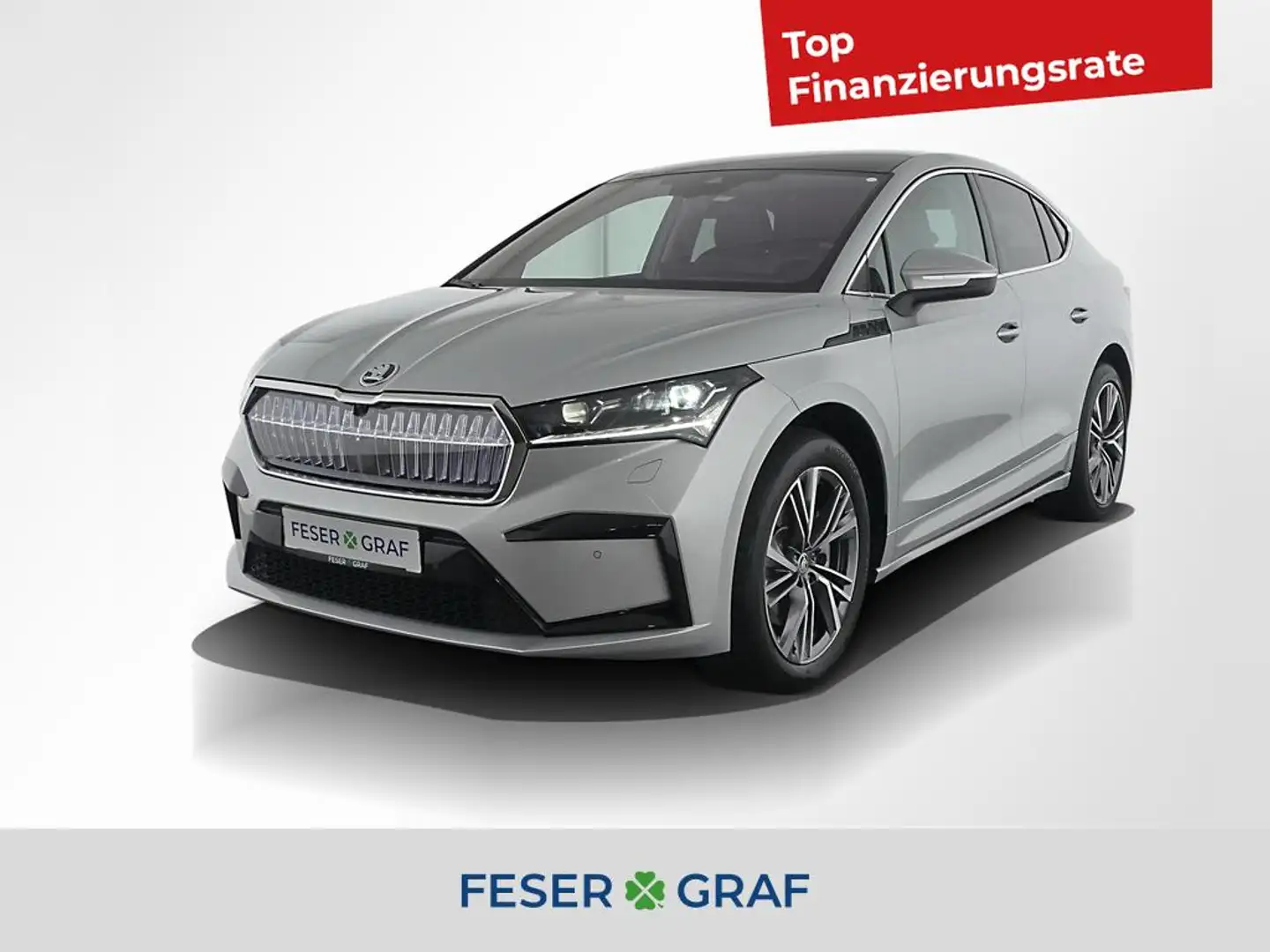 Skoda Enyaq Coupé 85 ACC AHK Panorama Wärmepumpe Navi Silber - 1