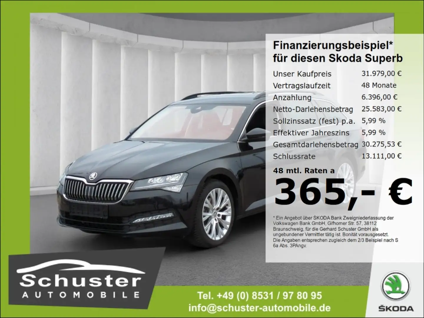 Skoda Superb Combi TDI*DSG AHK ACC R-Kam Navi el.Heckk Schwarz - 1