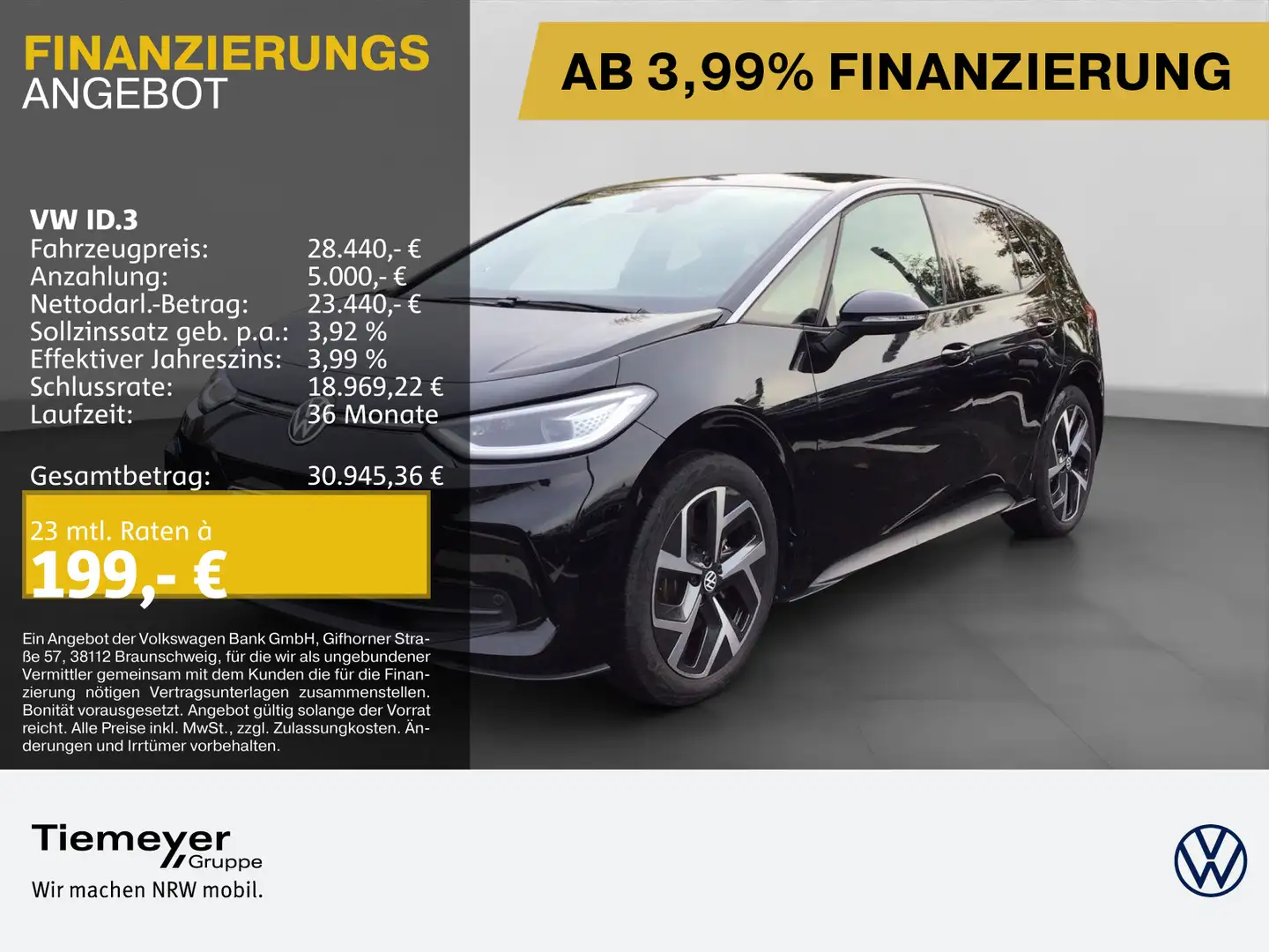 Volkswagen ID.3 Pro 150 KW MATRIX WÄRMEP ASSIST KAMERA Schwarz - 1