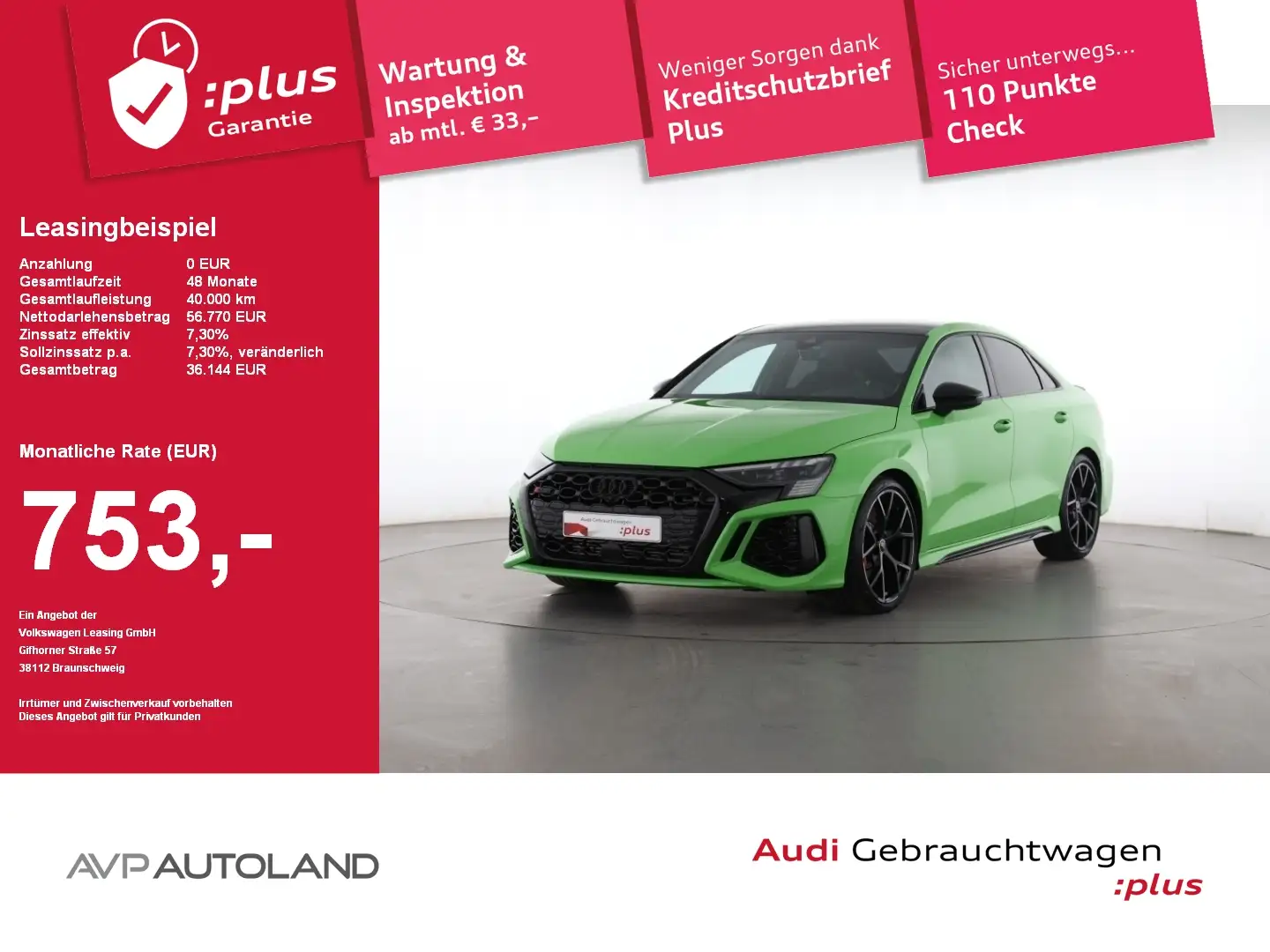 Audi RS3 Limousine 2.5 TFSI quattro S tronic Verde - 1
