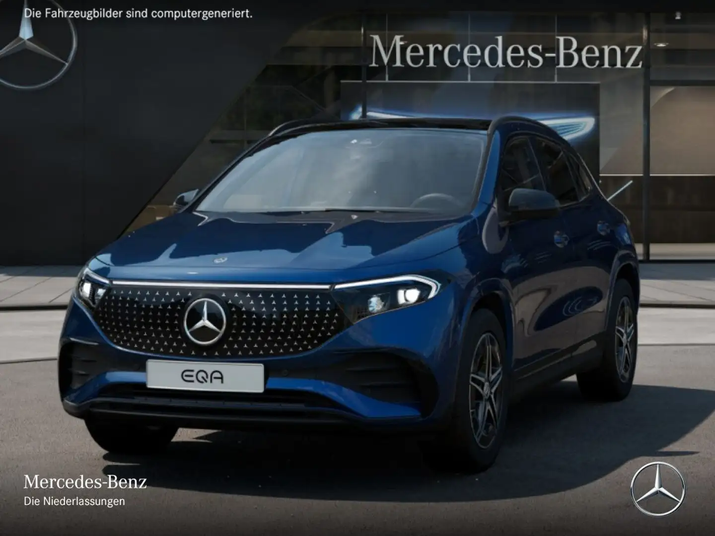 Mercedes-Benz EQA 300 4M AMG+NIGHT+ADVANCED+PANO+KAMERA+EDW+SPUR Blau - 2