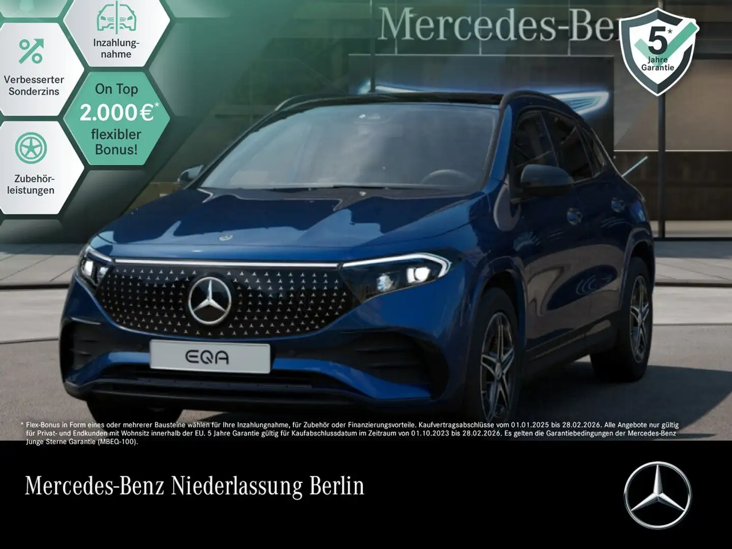 Mercedes-Benz EQA 300 4M AMG+NIGHT+ADVANCED+PANO+KAMERA+EDW+SPUR Blau - 1