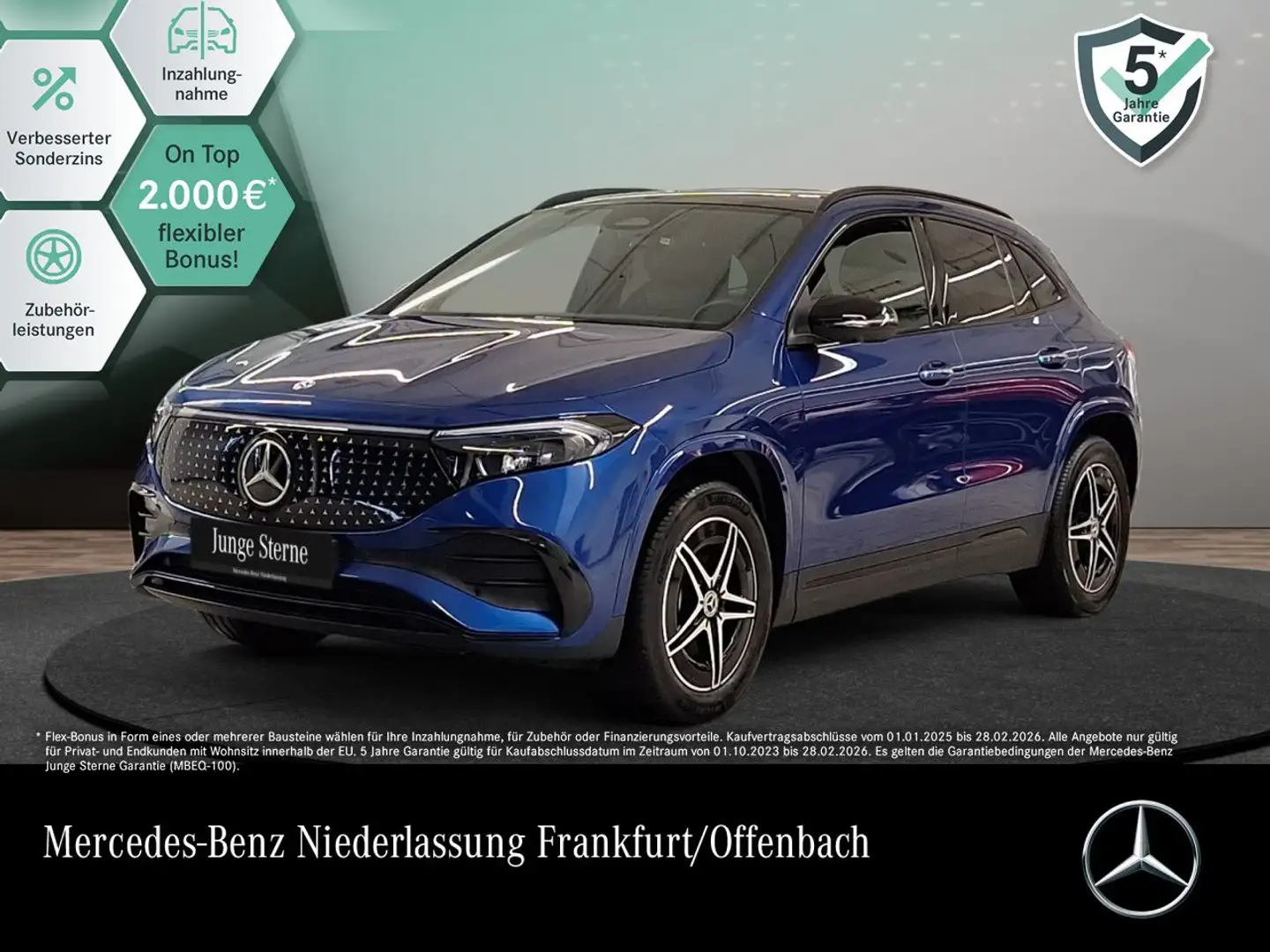 Mercedes-Benz EQA 350 4M AMG+NIGHT+PREMIUM+PANO+360+MEMORY+HUD Modrá - 1