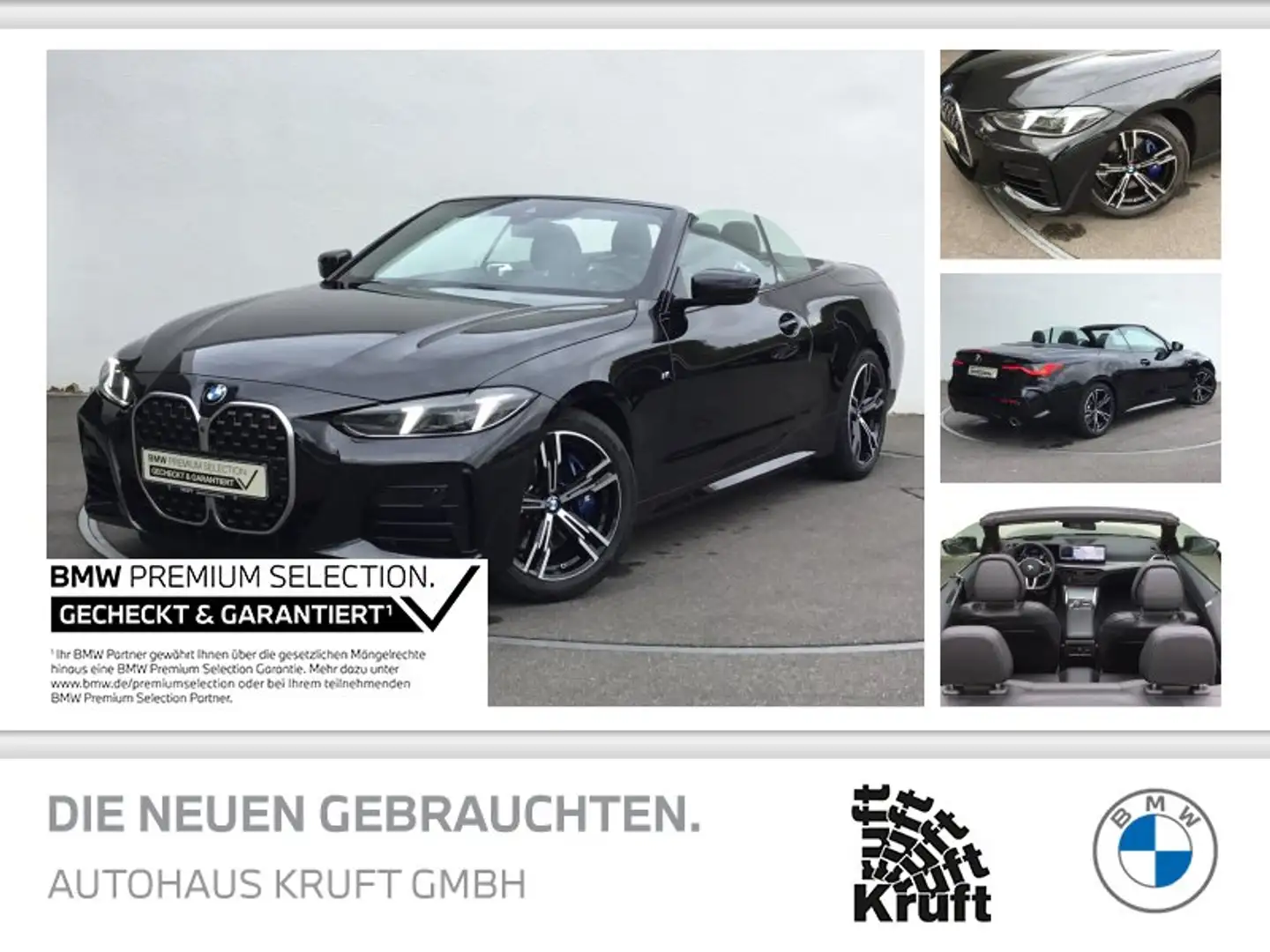 BMW 420 i Cabrio M SPORT+HUD+AHK+PAP+HK SOUND Schwarz - 1