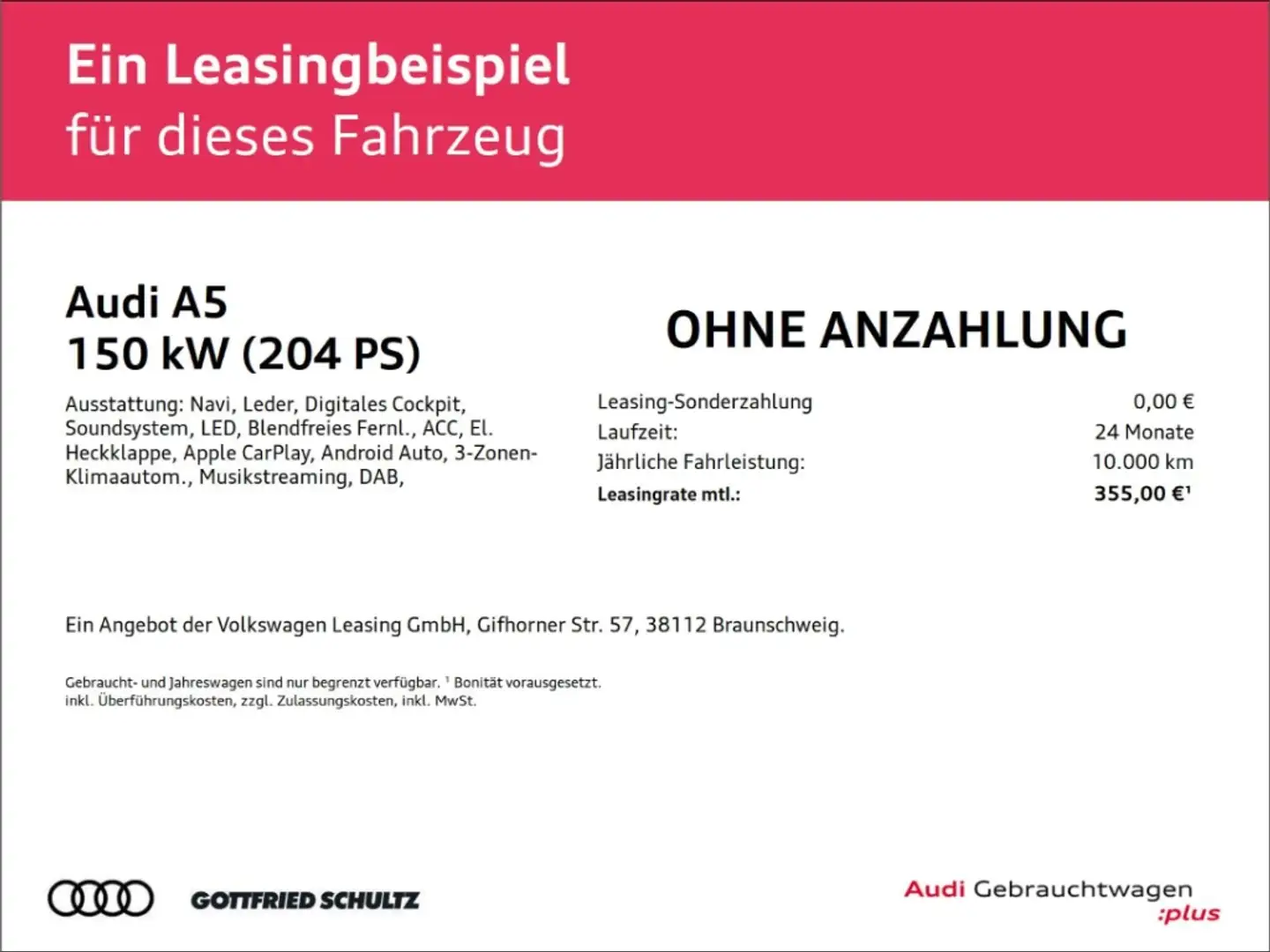 Audi A5 Lim. TFSI quattro S-TRONIC LED Plus NAV SHZ RÜFA Schwarz - 2