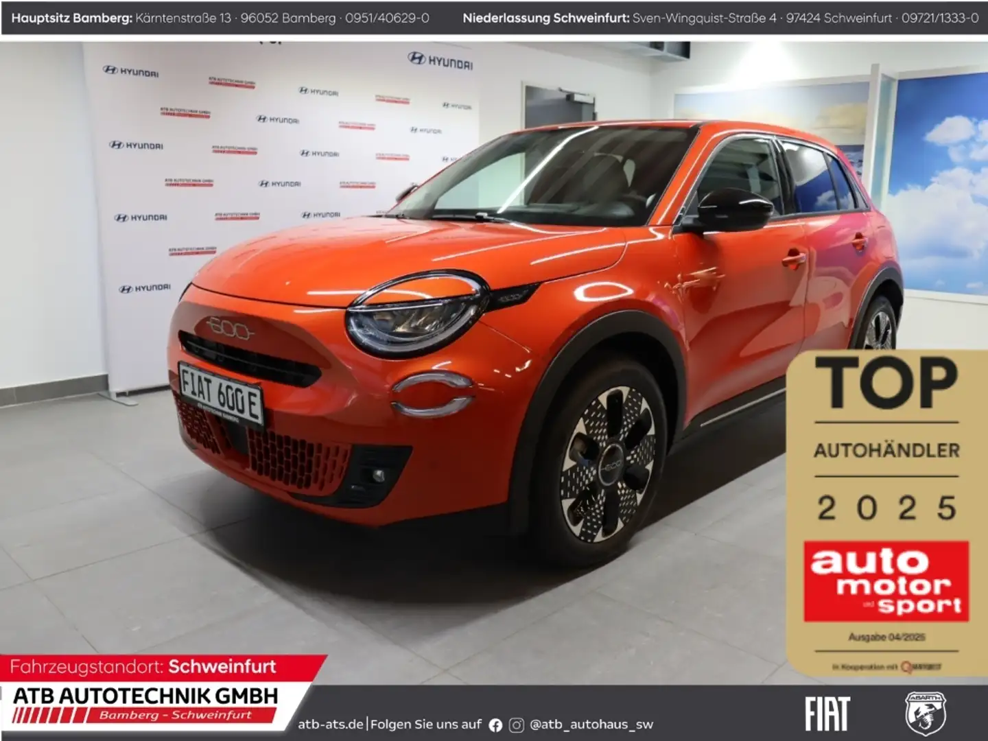 Fiat 600 La Prima 54kWh Navi Leder digitales Cockpit 360 Ka Orange - 1