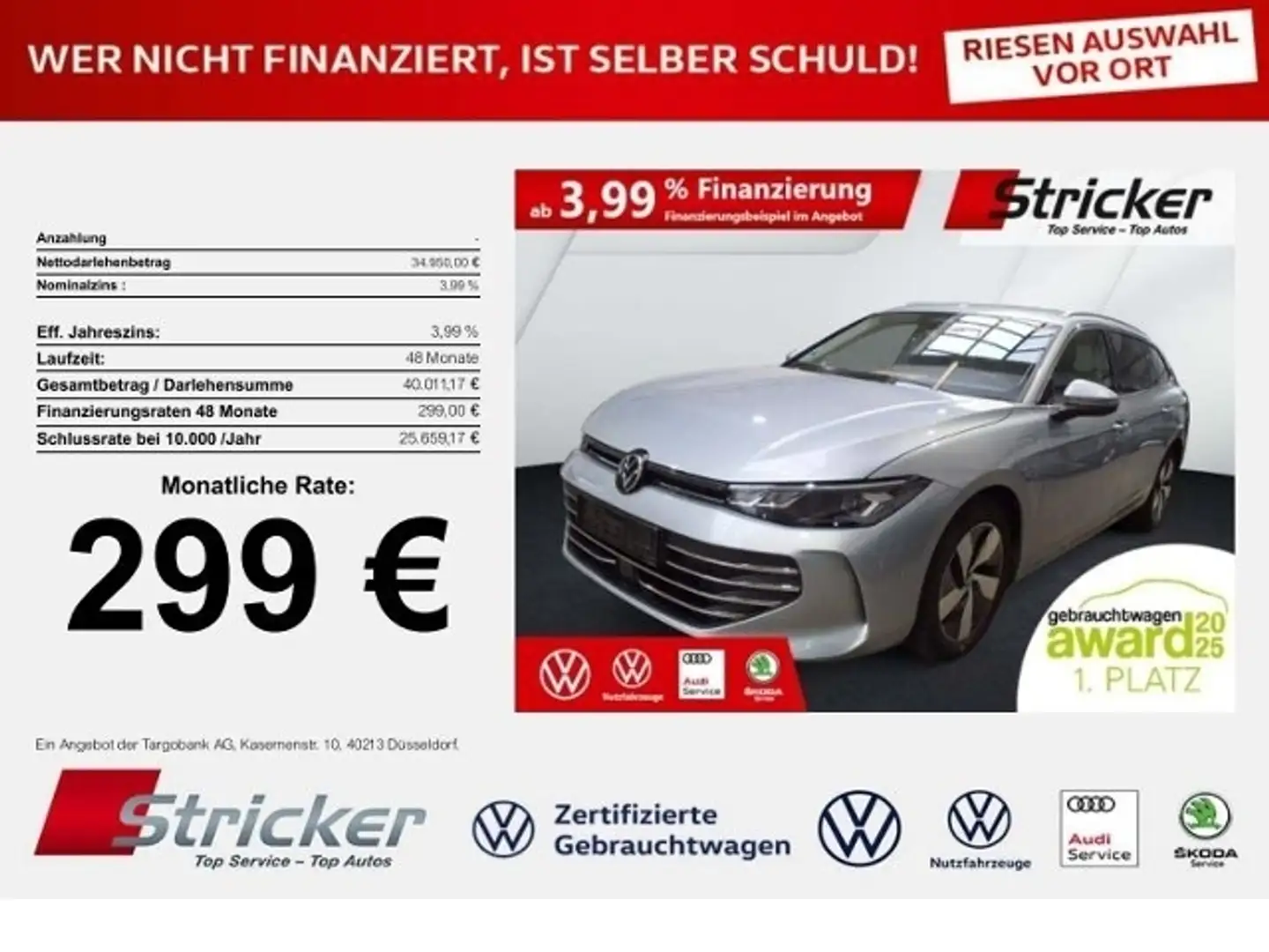 Volkswagen Passat Variant Business 1.5TSI e-hybrid 299,-ohne Anzahlung Navi Silber - 1