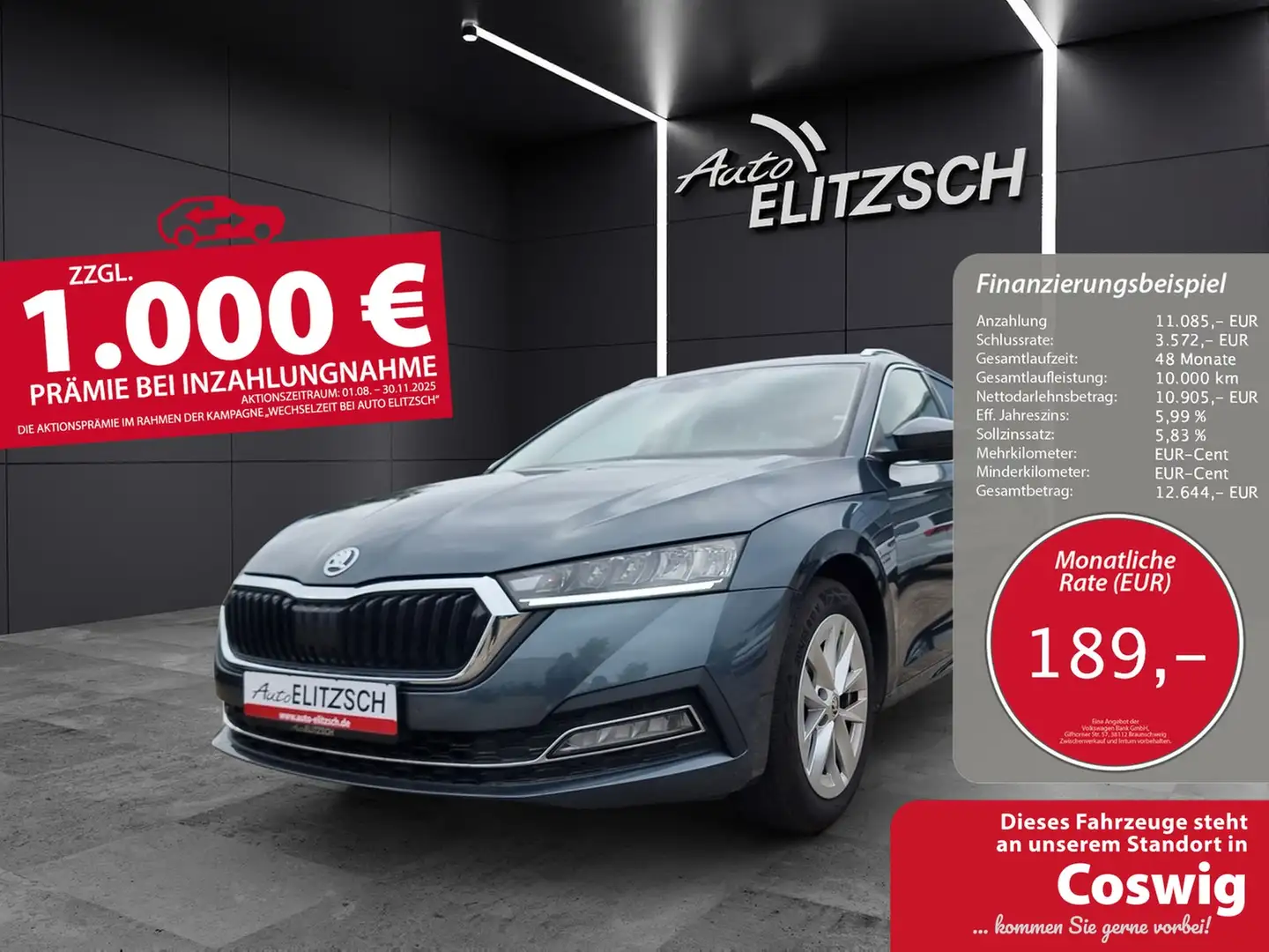 Skoda Octavia Combi TDI First-Edition DSG LED Navi PDC SH Grau - 1