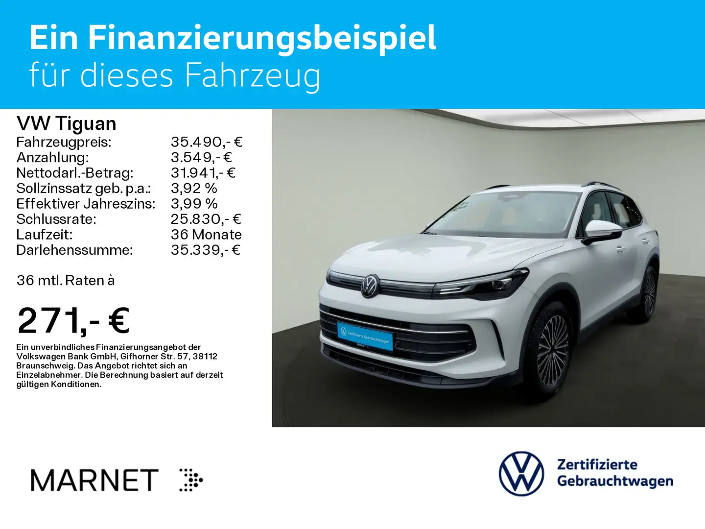 Volkswagen Tiguan 2.0 TDI DSG LIFE*LED*AHK*KAMERA*NAVI*KLIM Blanco - 2