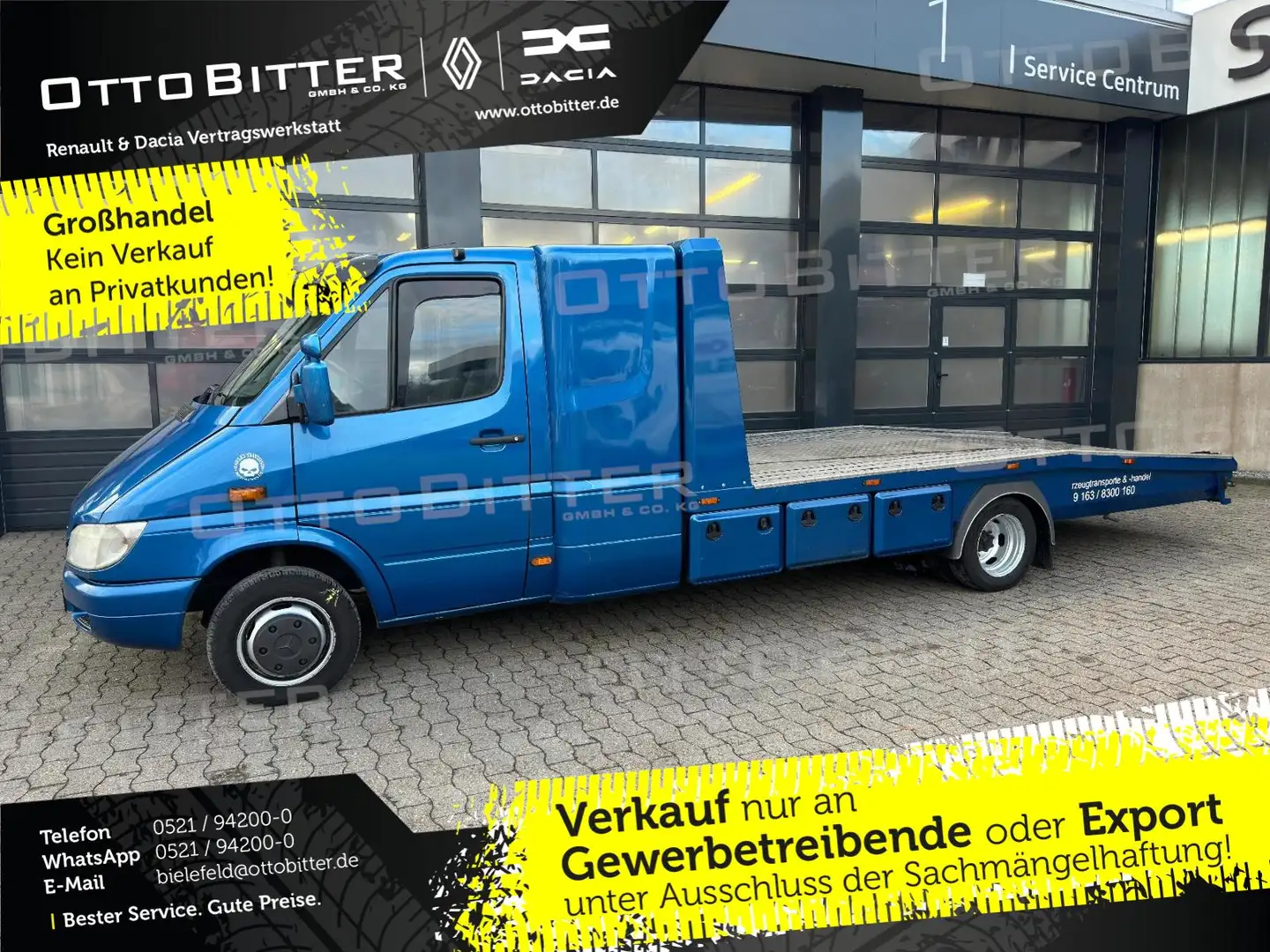 Mercedes-Benz Sprinter 2.7 CDI ABSCHLEPPWAGEN SCHLAFKABINE Blauw - 1