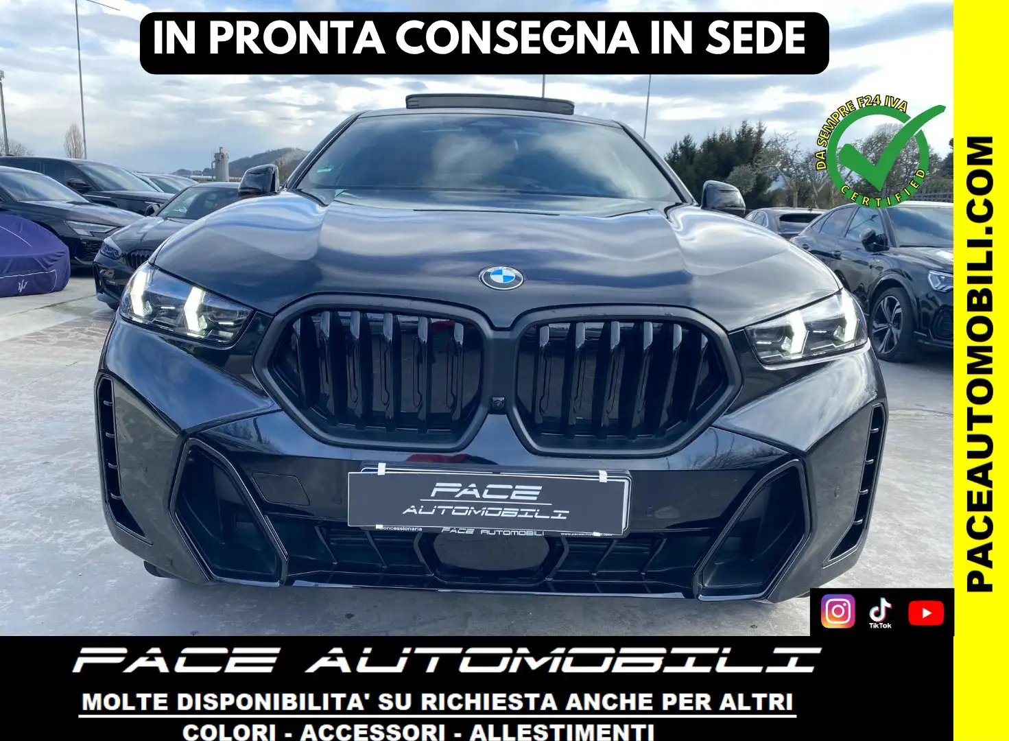 BMW X6 D BLACK PACK M-SPORT PRO MSPORT TETTO PELLE 22"HUD Nero - 1