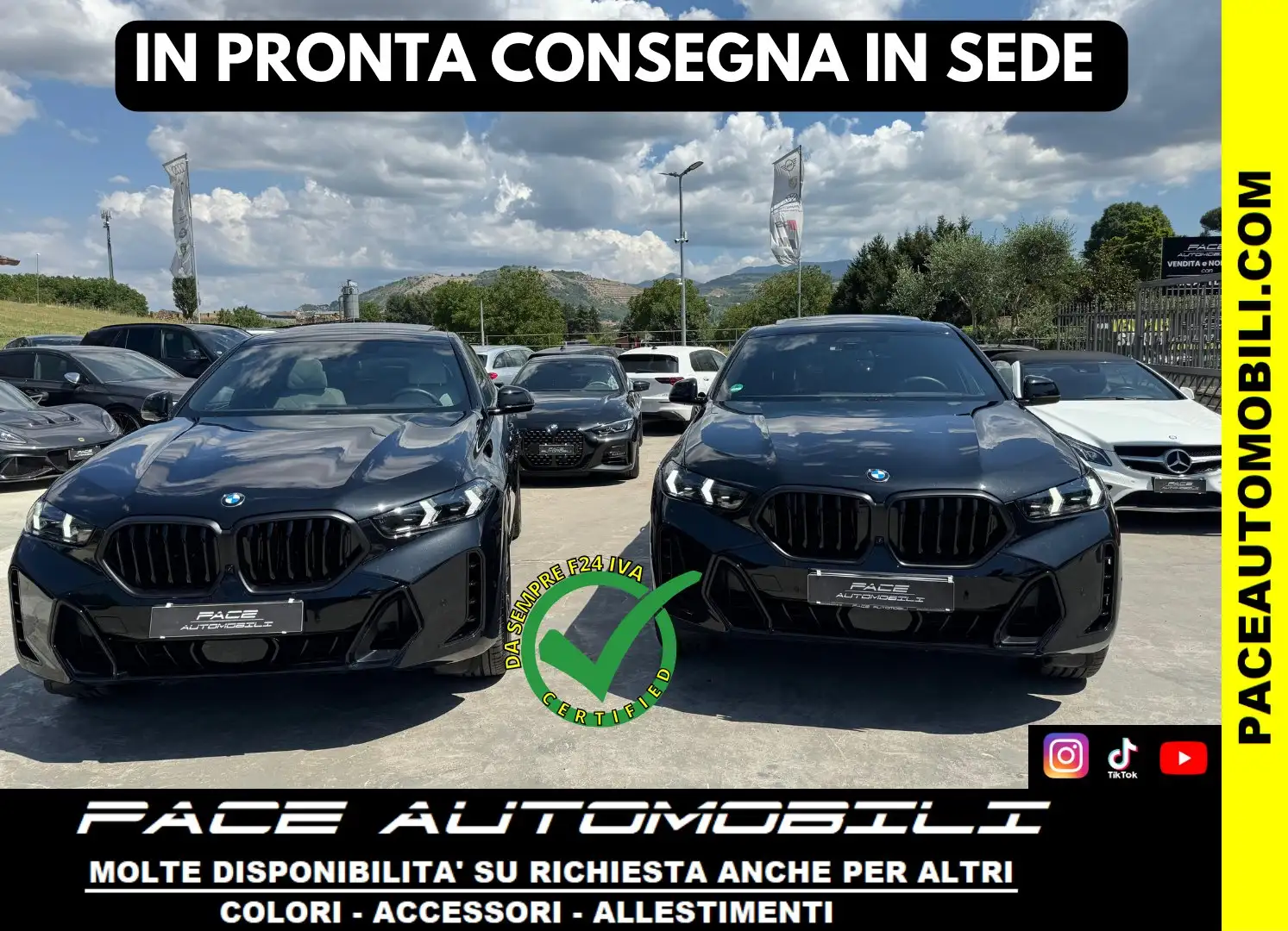 BMW X6 D BLACK PACK M-SPORT PRO MSPORT TETTO PELLE 22"HUD Negru - 1