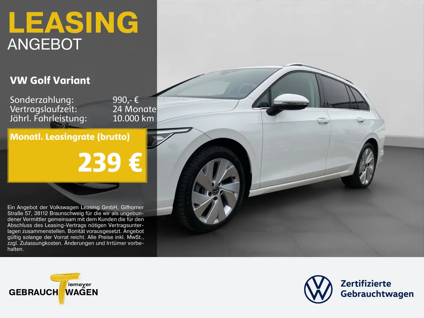 Volkswagen Golf Variant 1.5 eTSI DSG STYLE HuD AREAVIEW AHK Weiß - 1