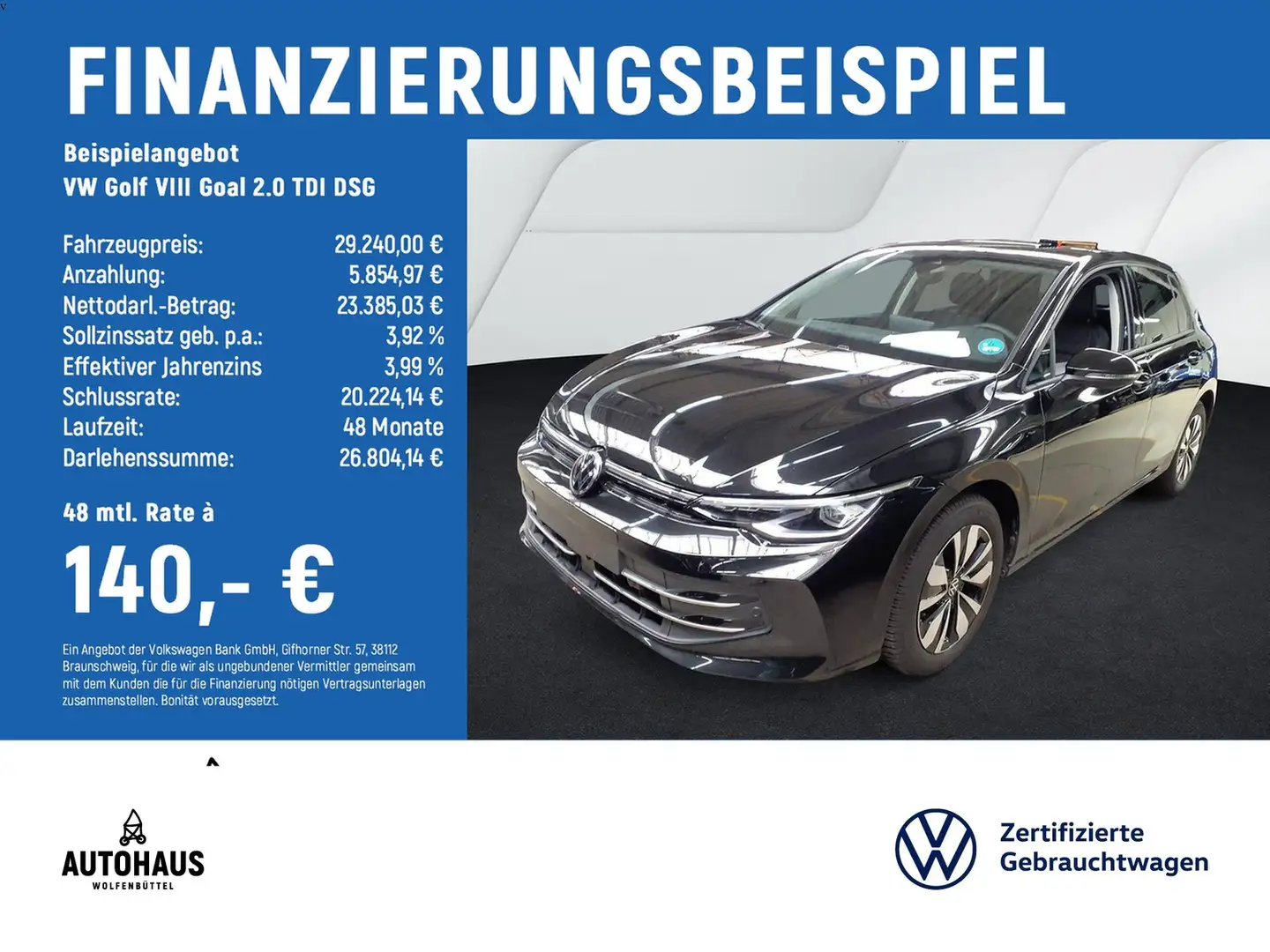 Volkswagen Golf VIII Goal 2.0 TDI DSG ACC AHK KAMERA LED Noir - 2