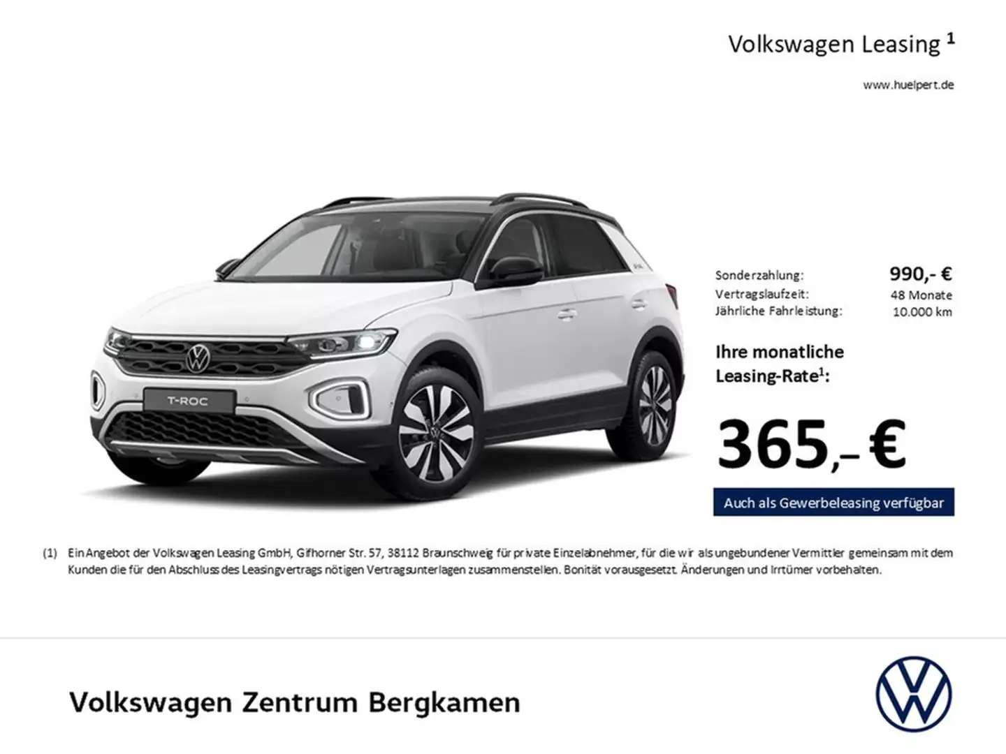 Volkswagen T-Roc 2.0 Goal ACC SITZHEIZUNG KAMERA LED+ AHK Weiß - 2