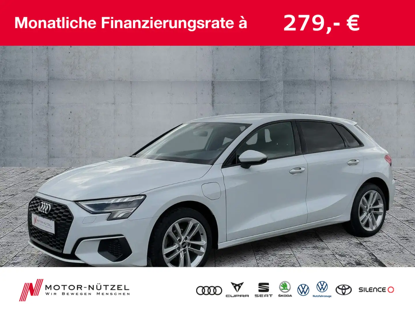 Audi A3 40 TFSI e S-TR LED+NAVI+SHZ+DAB+VC Blanc - 1