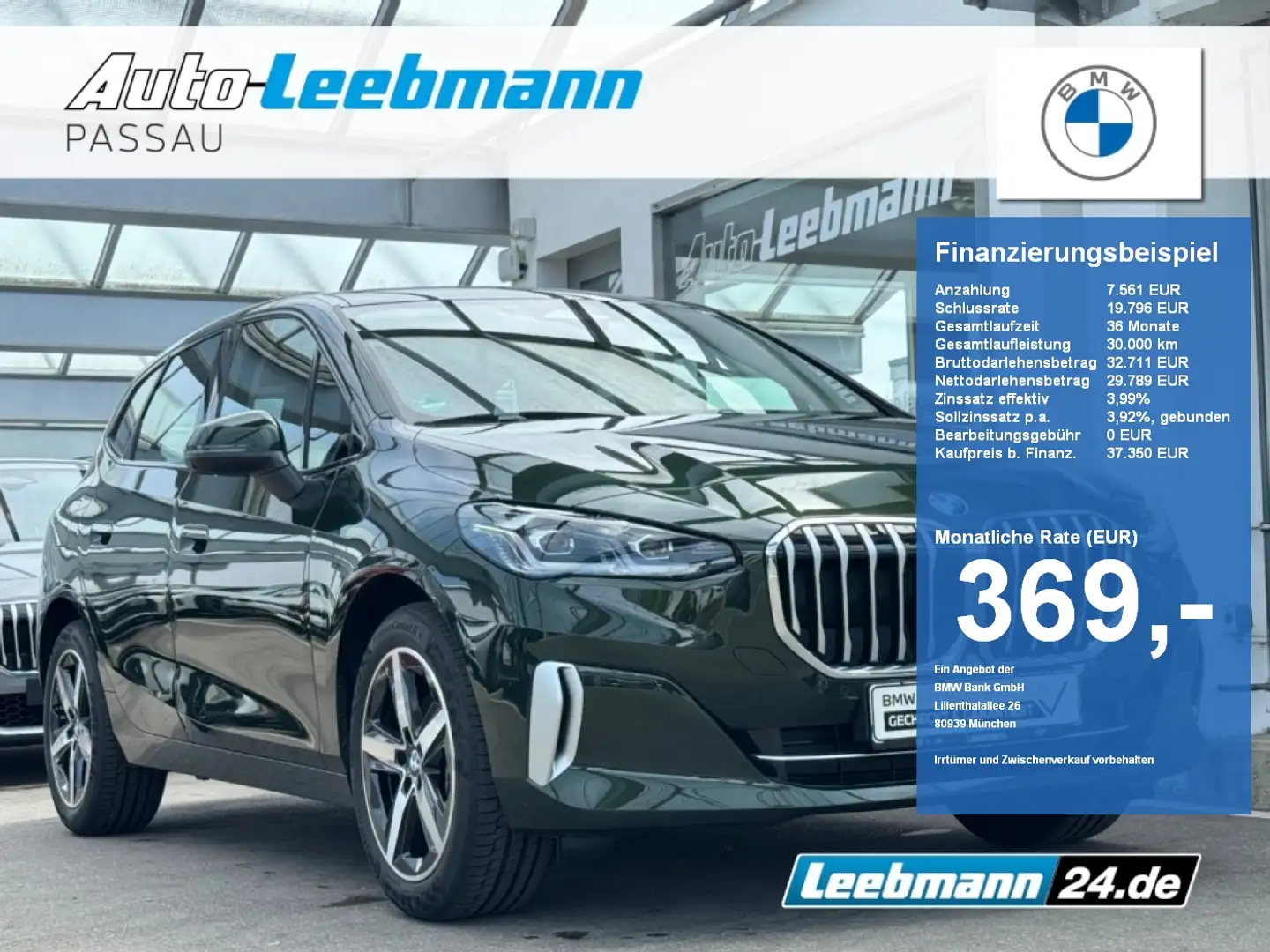 BMW 218 i Active Tourer Luxury AHK GARANTIE-04/2029 Зелений - 1
